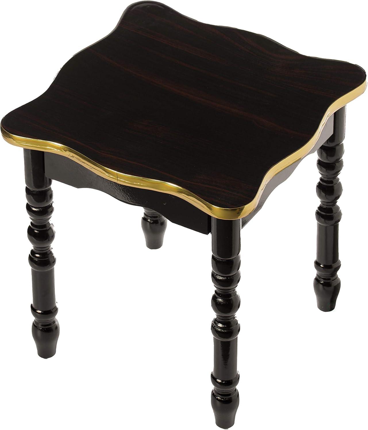 Fabulaxe Square Wooden Side Table, Living Room Accent End Table, Gold and Brown