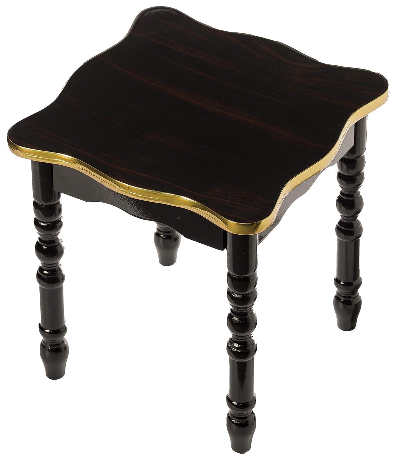 Fabulaxe Square Wooden Side Table, Living Room Accent End Table, Gold and Brown