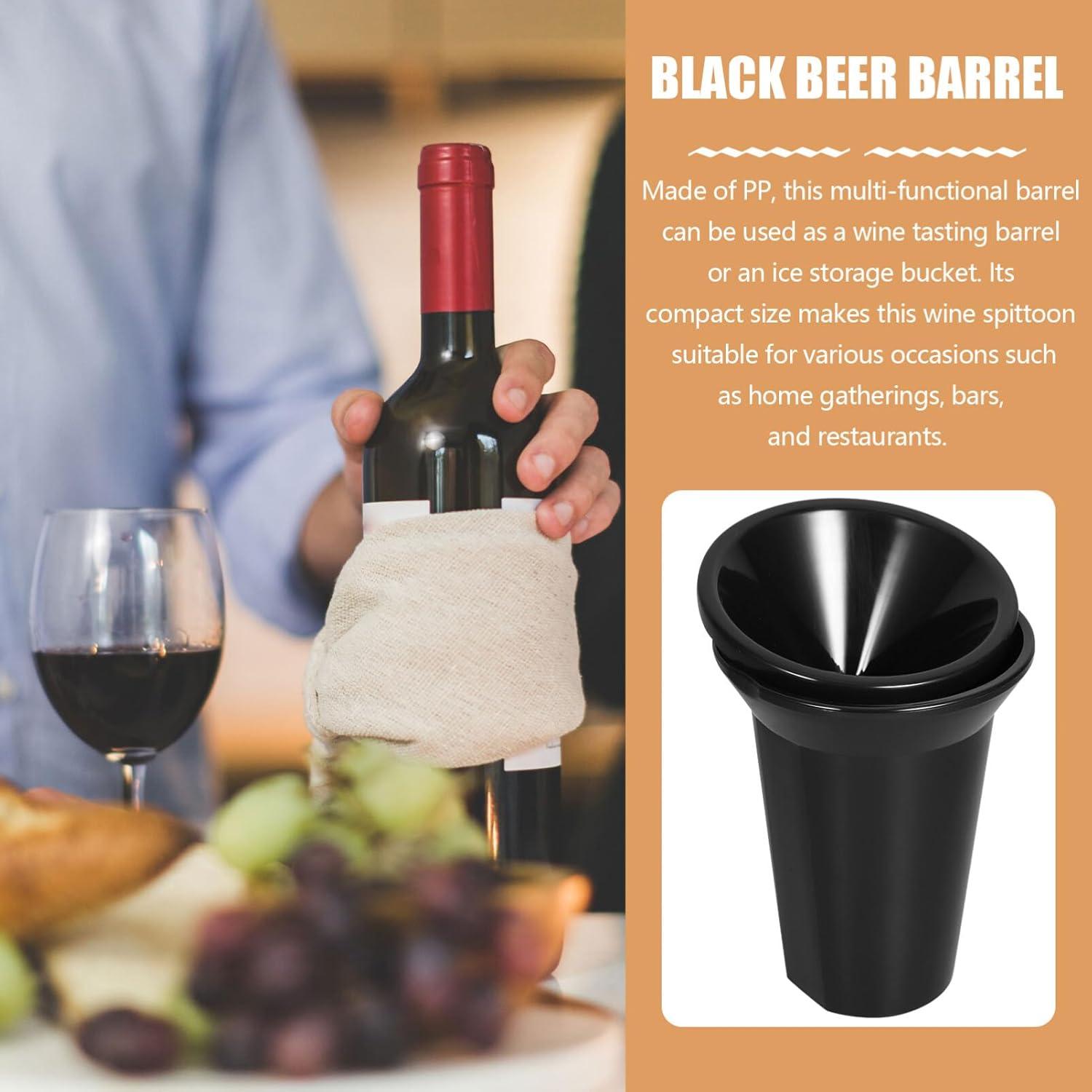 True Spittoon Plastic Wine Tasting Dump Bucket in Black