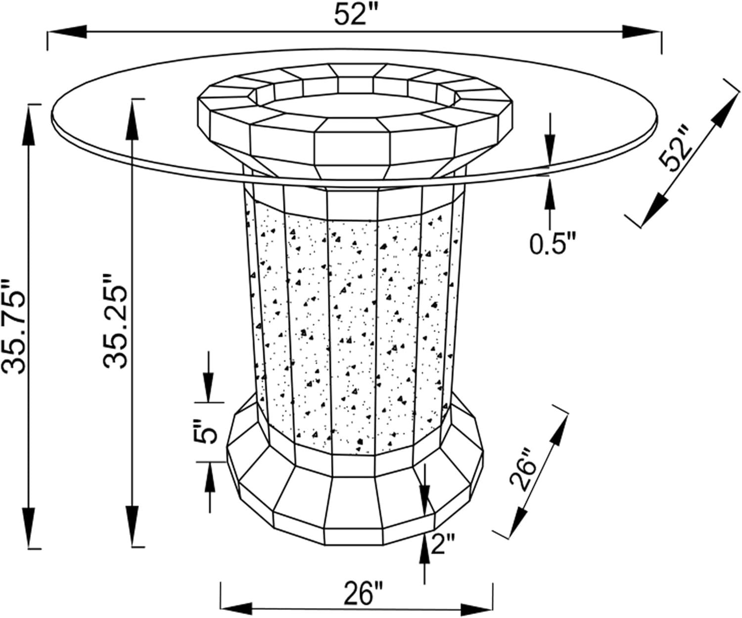 Ellie 5-piece Pedestal Counter Height Dining Room Set Mirror and Black