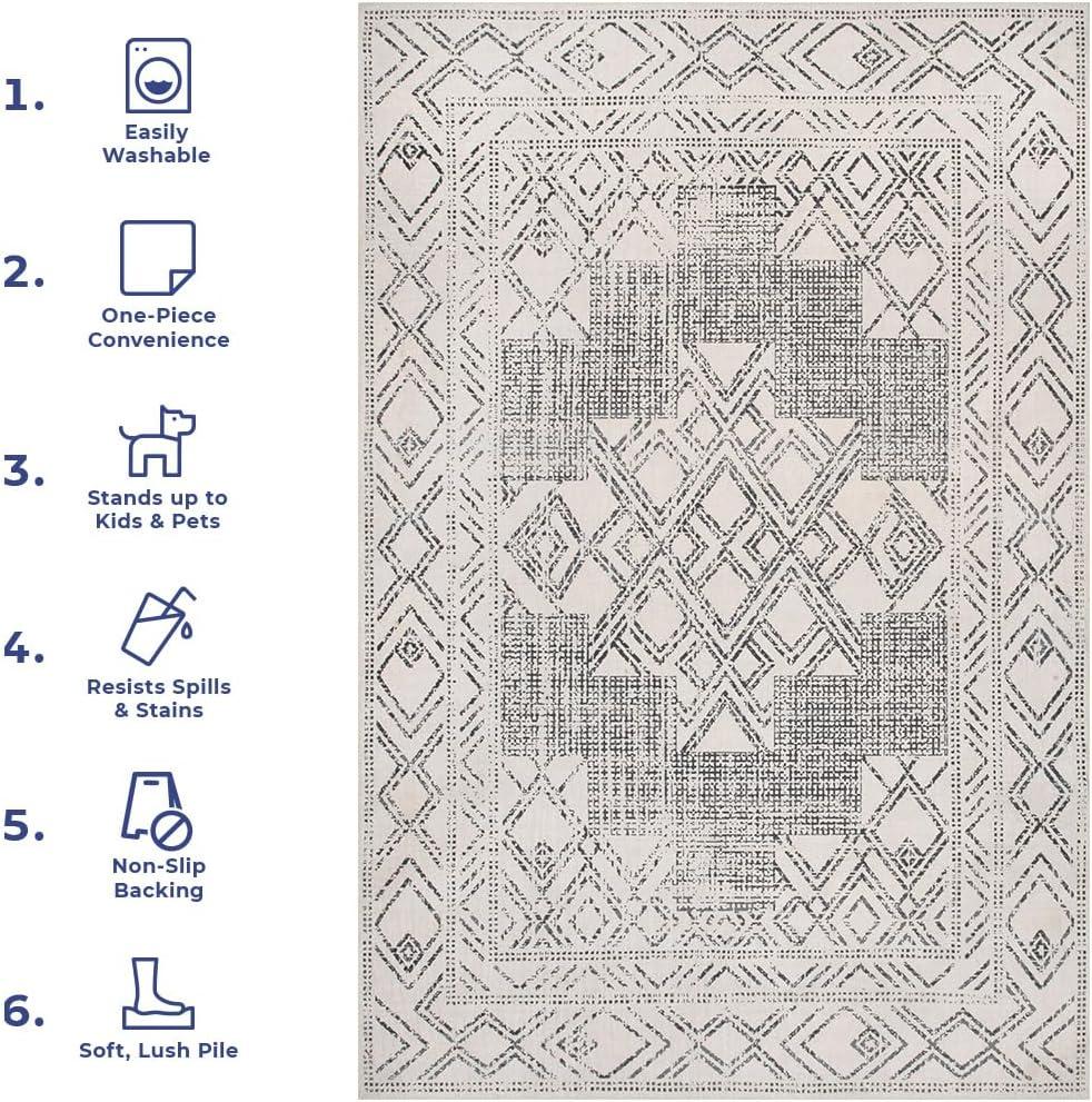 Nuloom Mia Machine Washable Geometric Medallion Indoor Area Rug