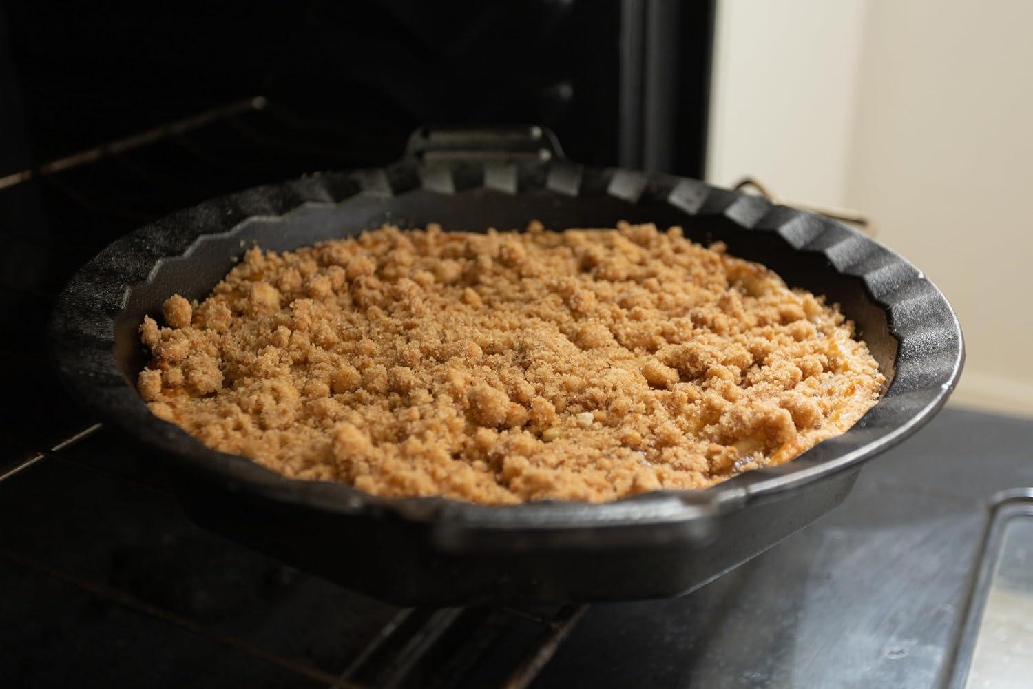 Outset Cast Iron Pie Pan For Oven, Stove, and Grill, 10"