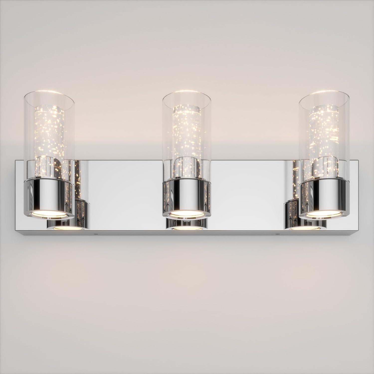 Essence Chrome LED Vanity Light with Bubble Glass