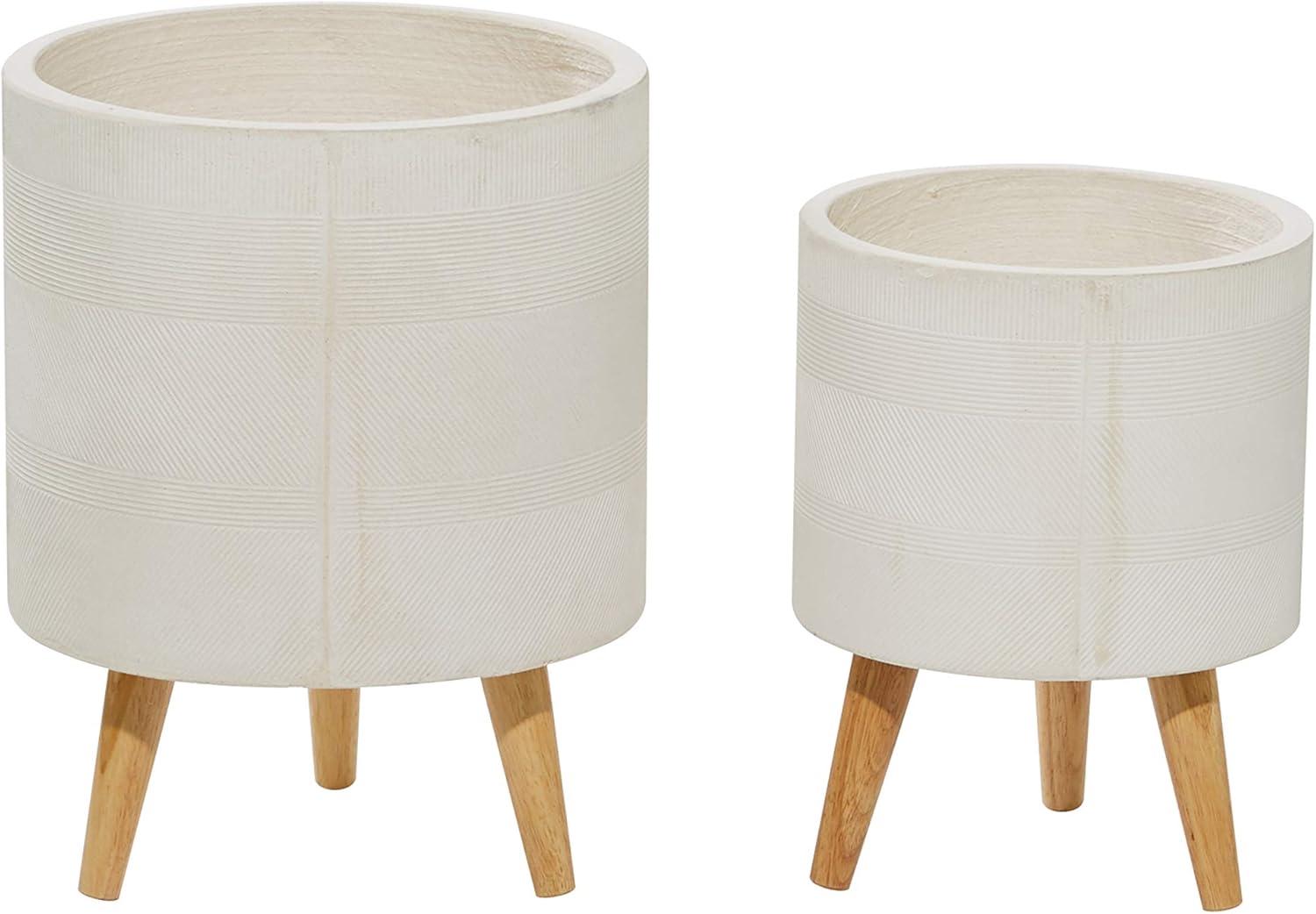 Set of 2 Cylindrical Fiberclay Planters - Olivia & May