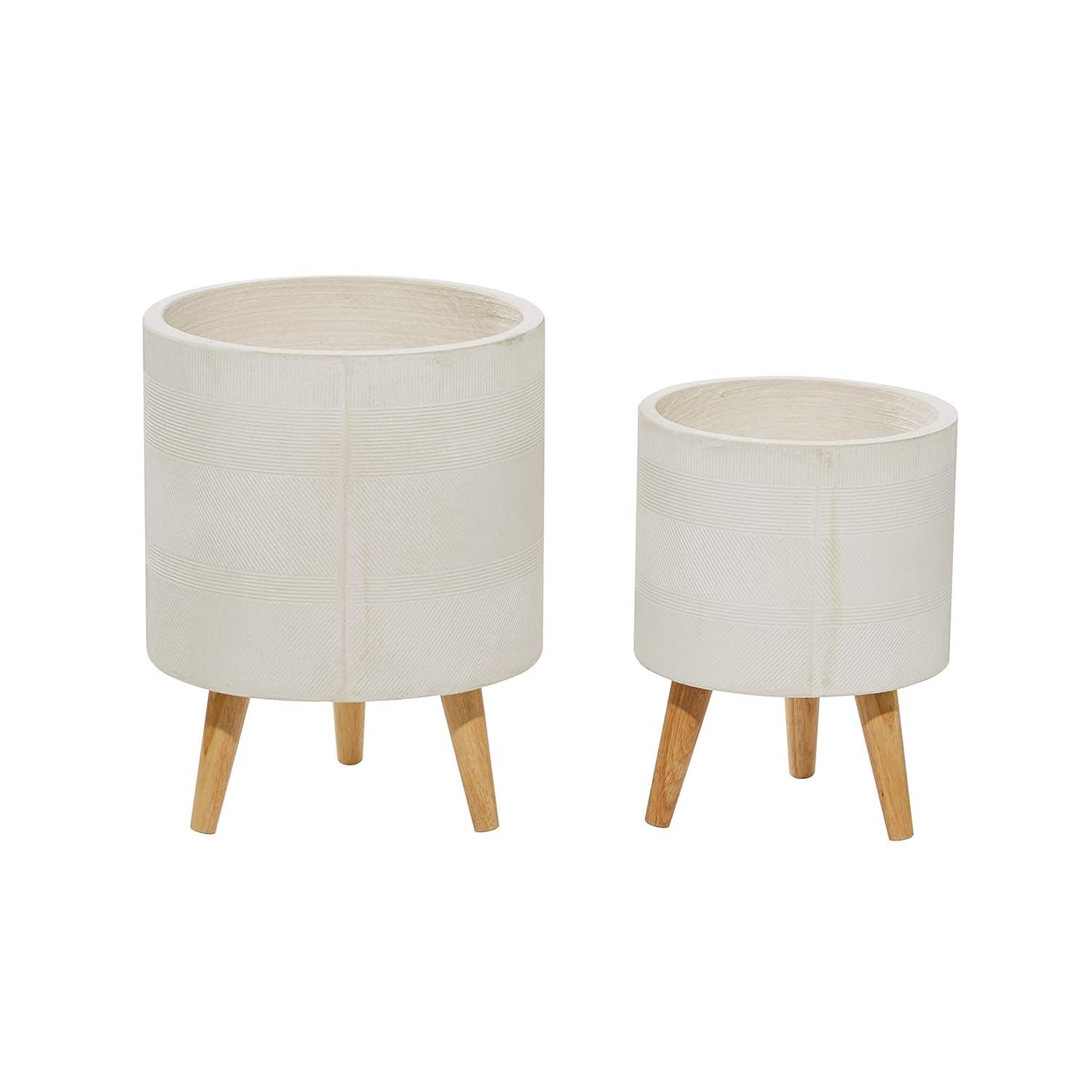 Set of 2 Cylindrical Fiberclay Planters - Olivia & May