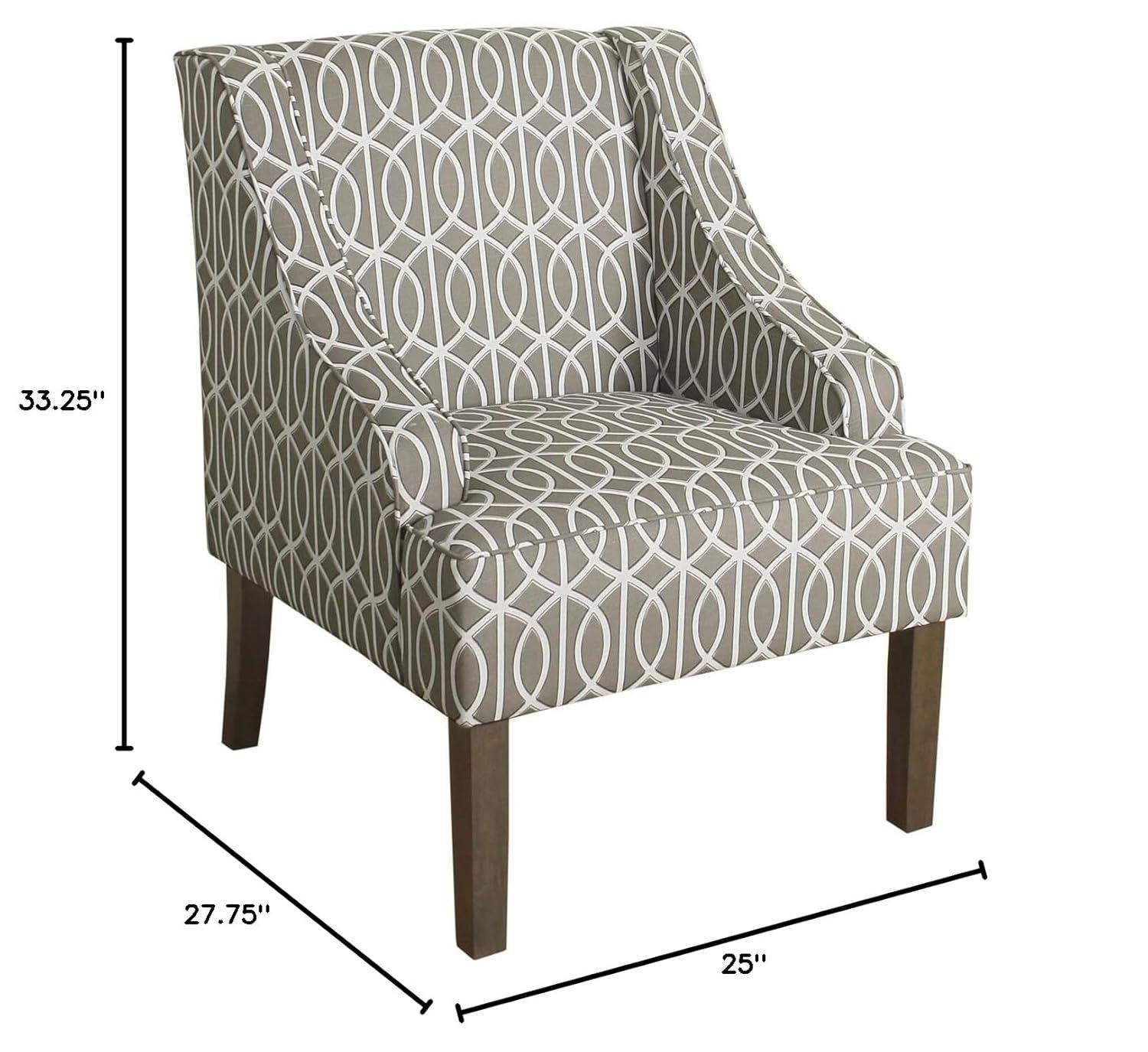 Classic Swoop Accent Armchair Brindle Gray- HomePop