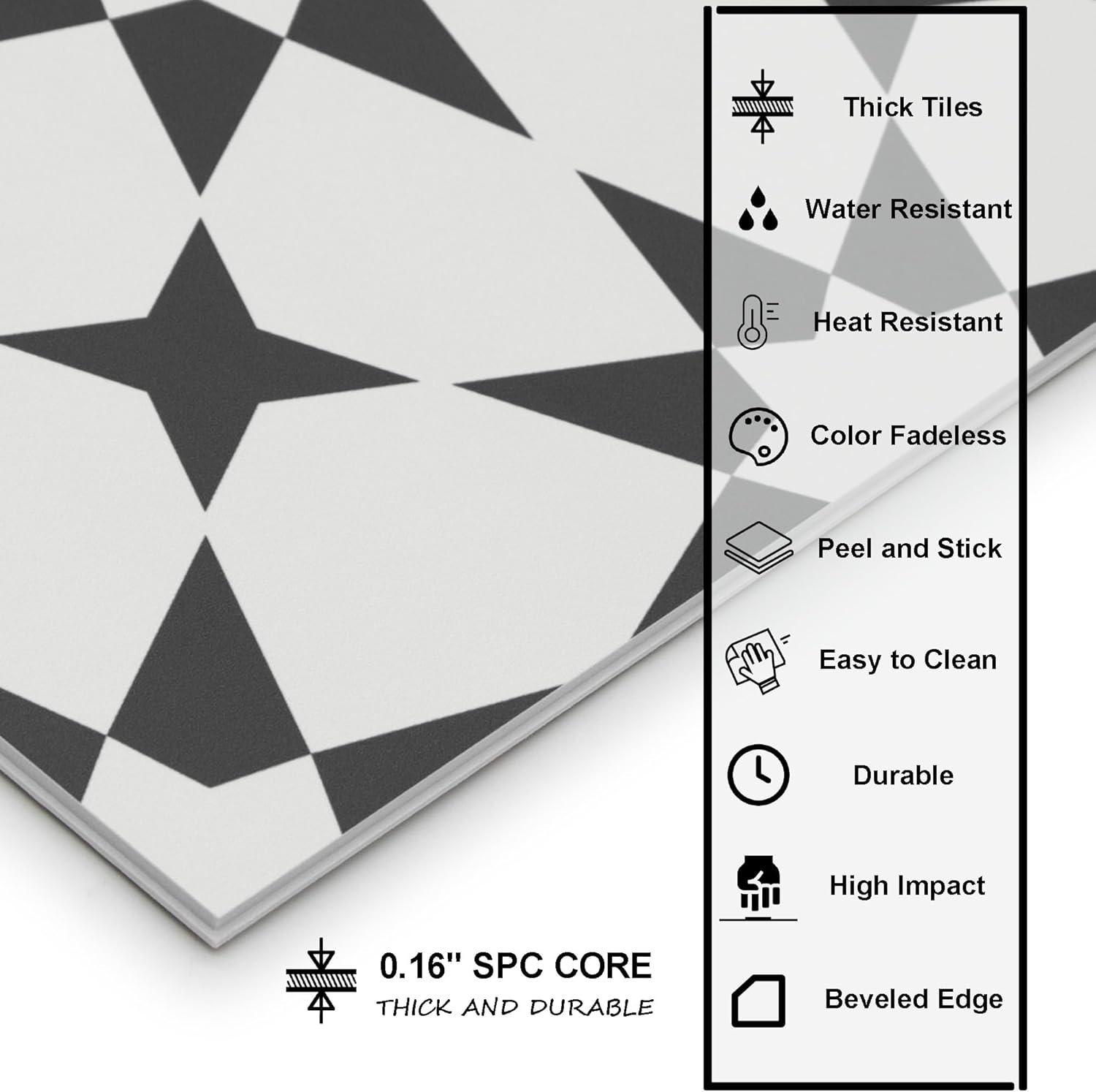 9" W x 9" L Peel & Stick Floor Tile Marrakech Luxury Vinyl Flooring
