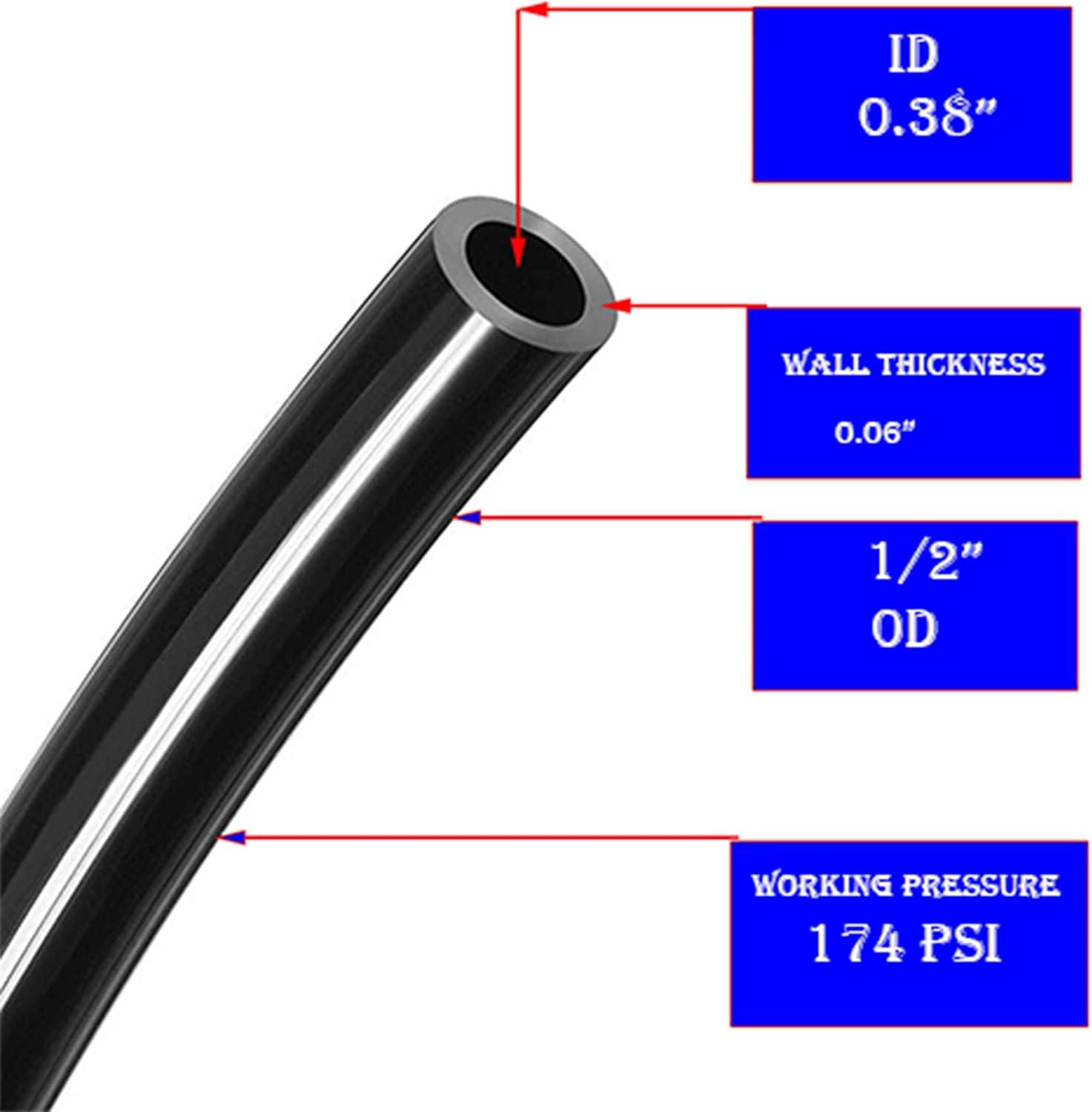 1/2 Inch Black Nylon Air Brake Tubing Hose