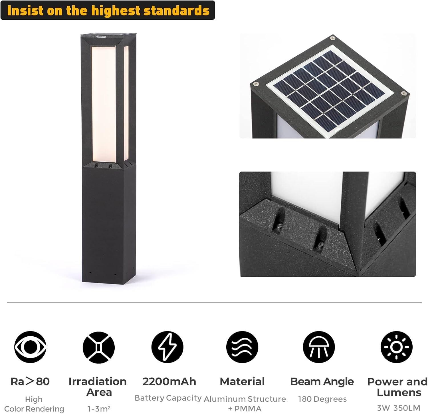 Stainless Steel Solar LED Pathway Light, 32 Inches