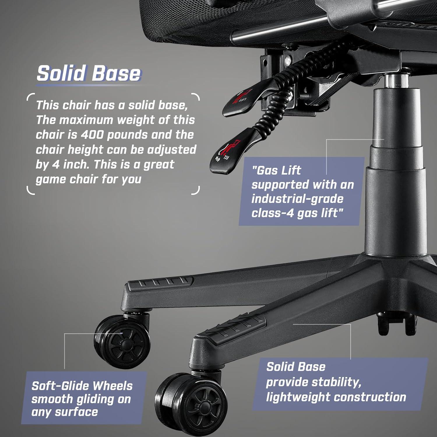 LEMBERI Gaming Chairs with Footrest,Ergonomic Video Game Chairs for Adults,Big and Tall Gaming Chair 400lb Weight Capacity, Racing Style Gaming Computer Gamer Chair with Headrest and Lumbar Support