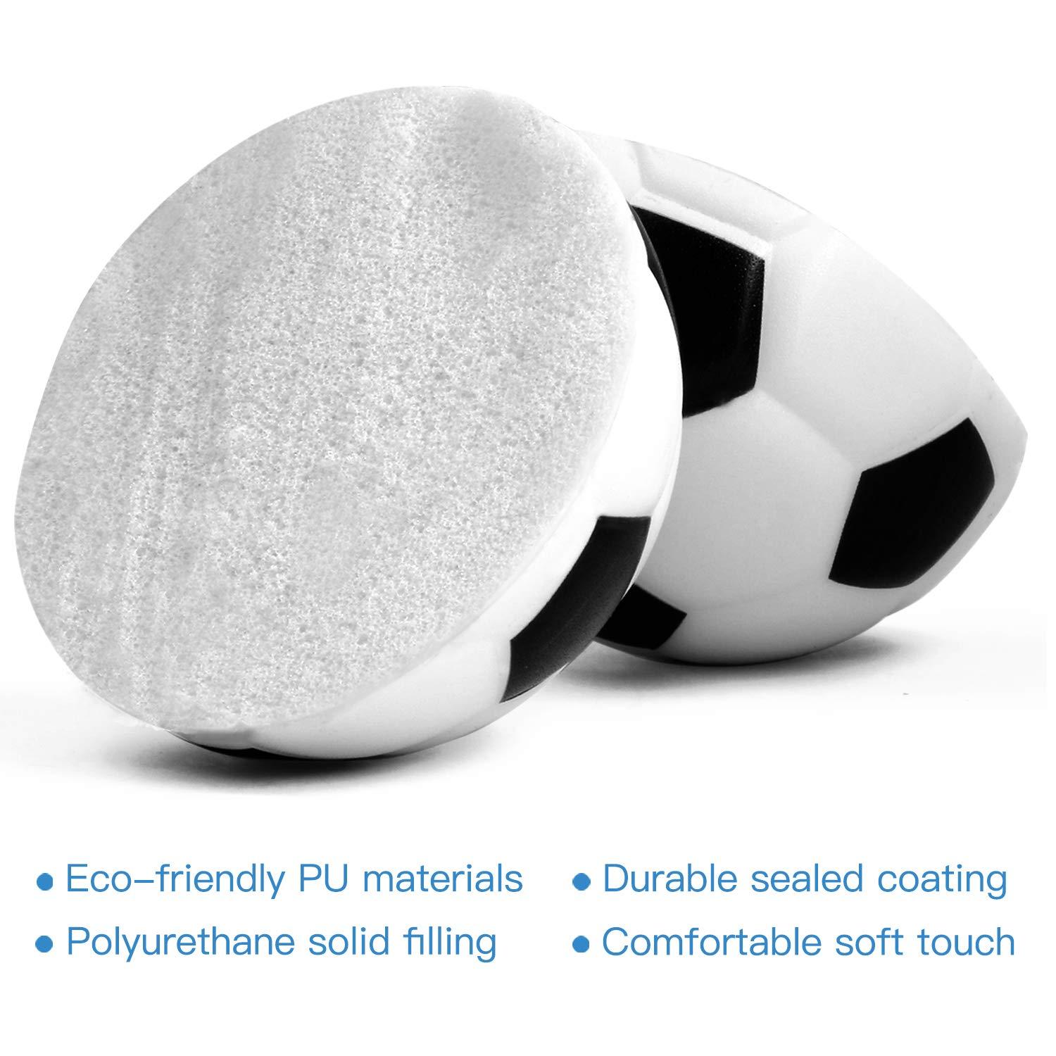 12 Pack Squeezable Stress Soccers - Excellent Anti-Stress Balls - Relaxation Gadgets, Fidget Toys, Party Favors, Ball Games