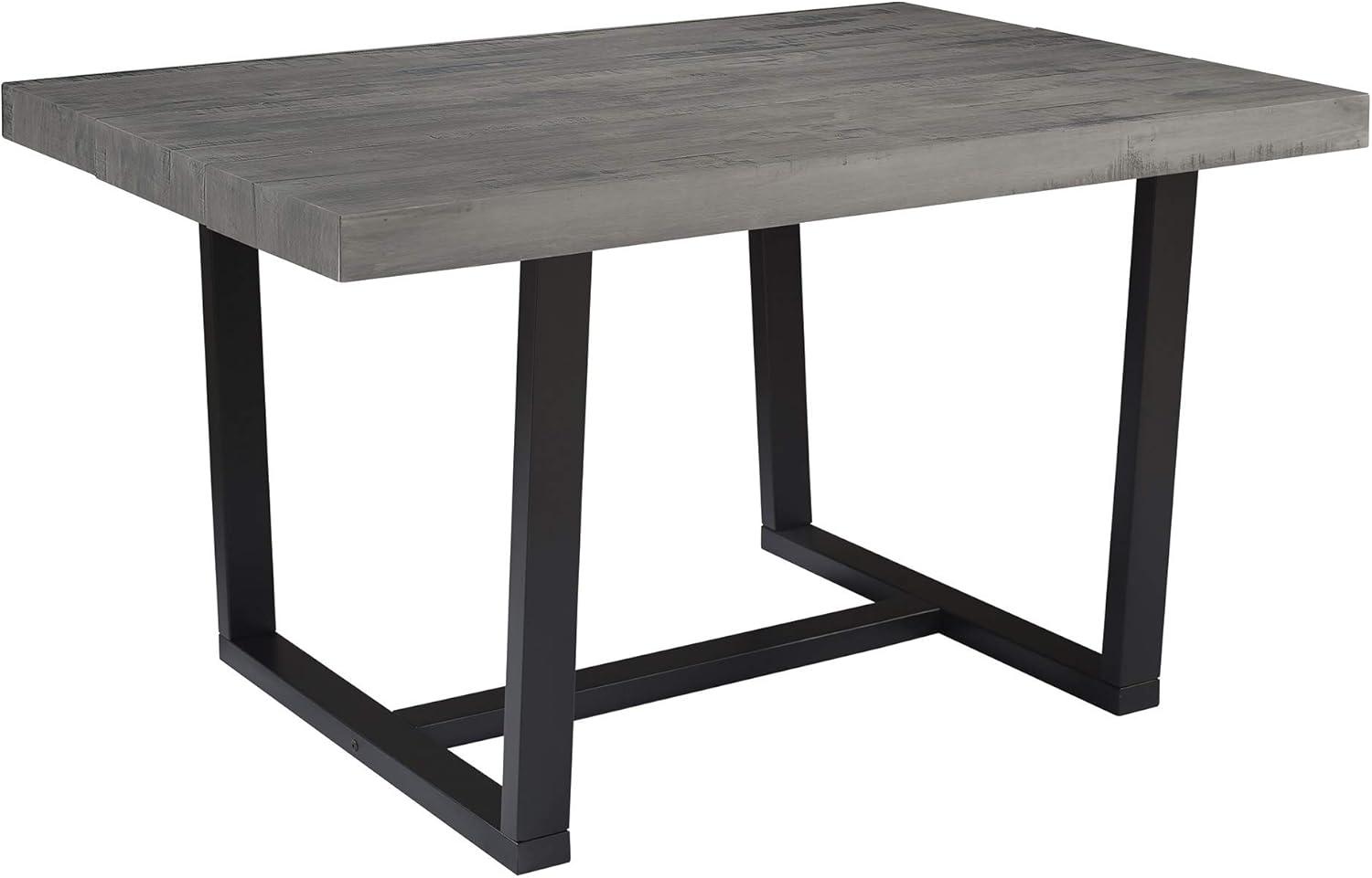 Walker Edison Durango 52" Solid Pine Wood Dining Table in Gray/Black