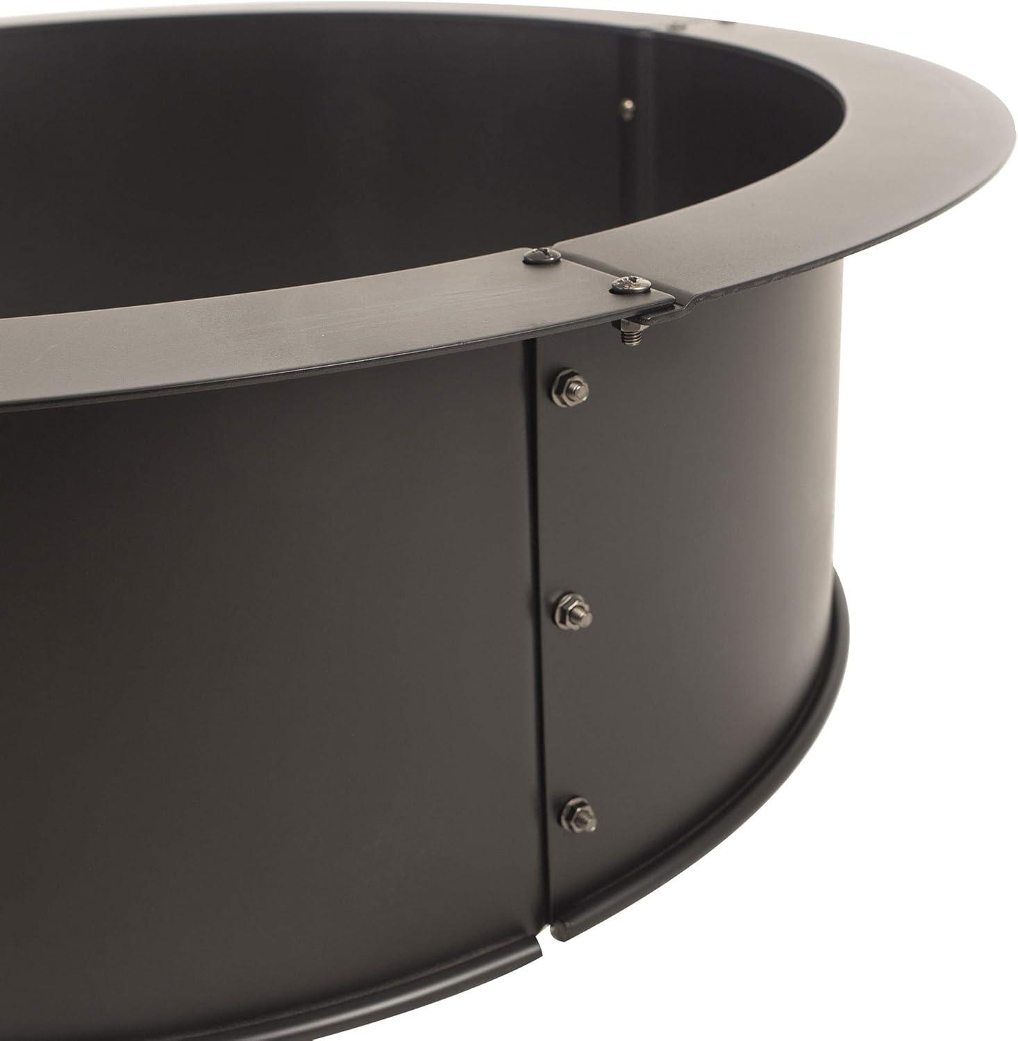 Black 33.5" Solid Steel Free-Standing Fire Pit