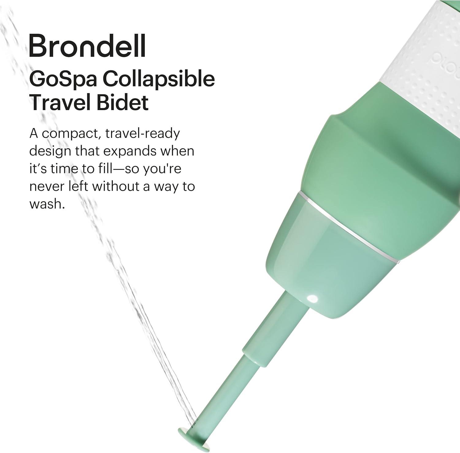 Brondell GoSpa Collapsible Travel Bidet with Retractable Nozzle, Green
