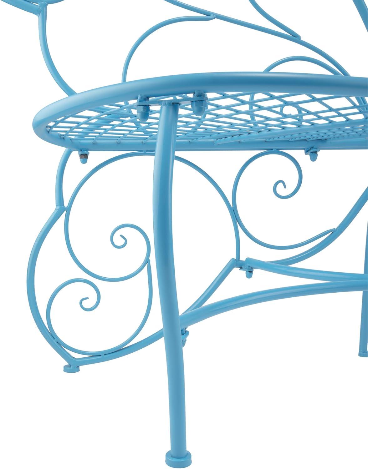 38" x 62" Metal Butterfly Outdoor Bench Blue - Alpine Corporation