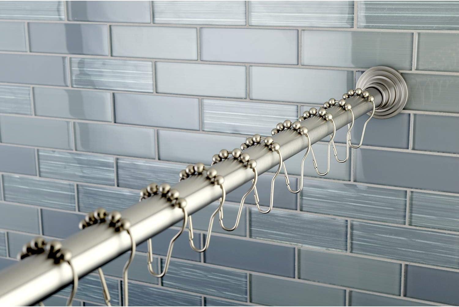 Kingston Brass Kingston Brass Edenscape 60-Inch to 72-Inch Adjustable Shower Curtain Rod with Rings Combo