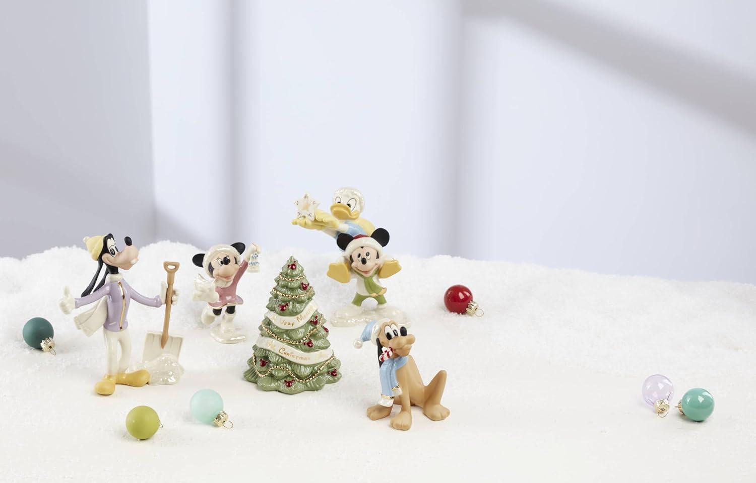 Disney Winter Fun 5-Piece Porcelain Figurine Set with 24K Gold Accents