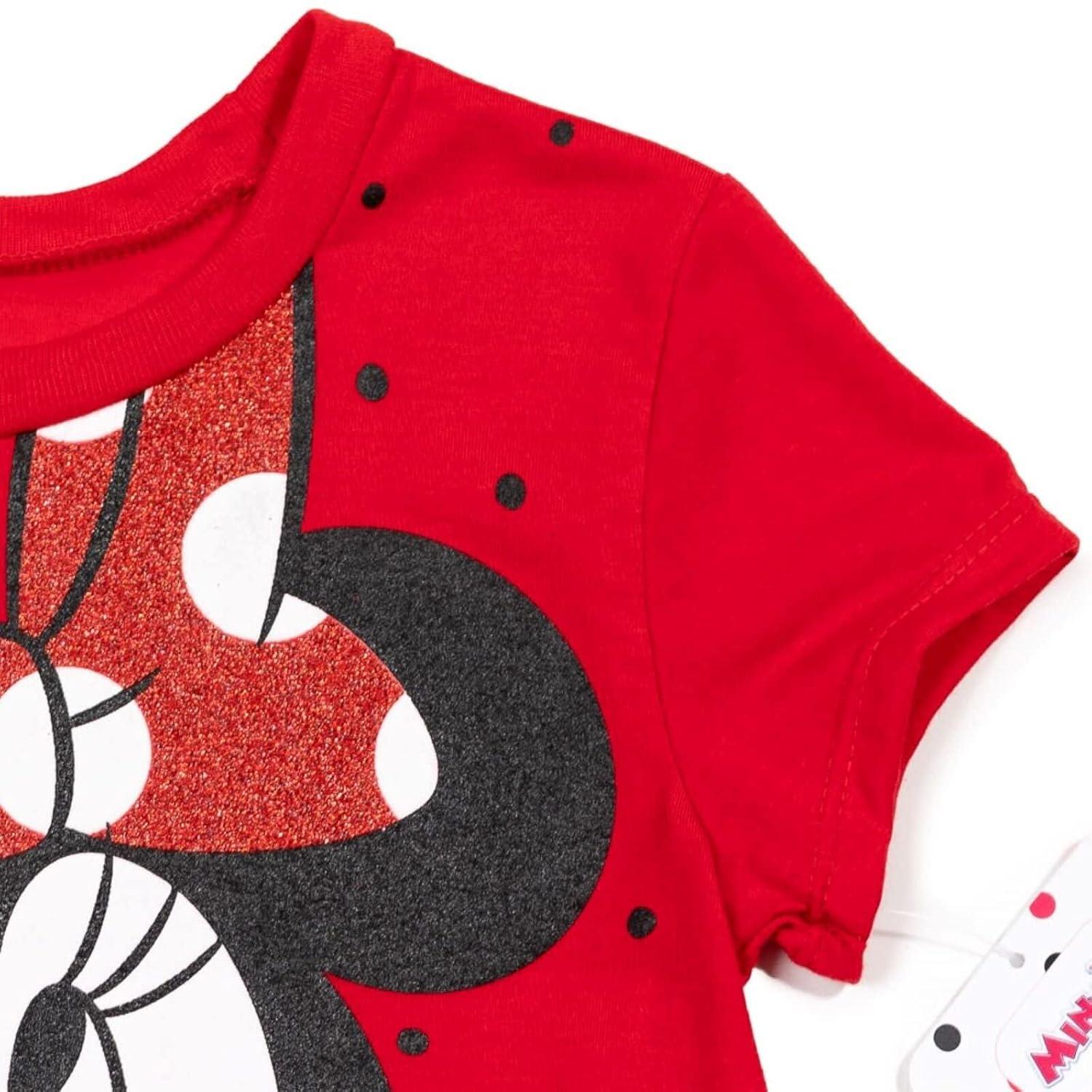 Disney Minnie Mouse Big Girls Graphic T-Shirt & Leggings Red/Black 14-16