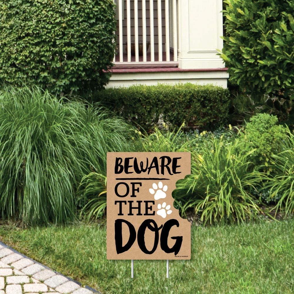 Beware of Dog Brown and Black Outdoor Yard Sign