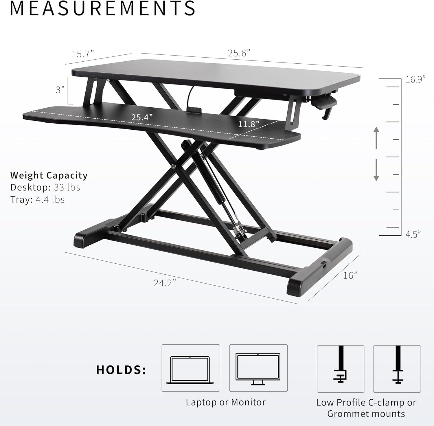 VIVO Height Adjustable Standing Desk Converter (DESK-V000K Series)