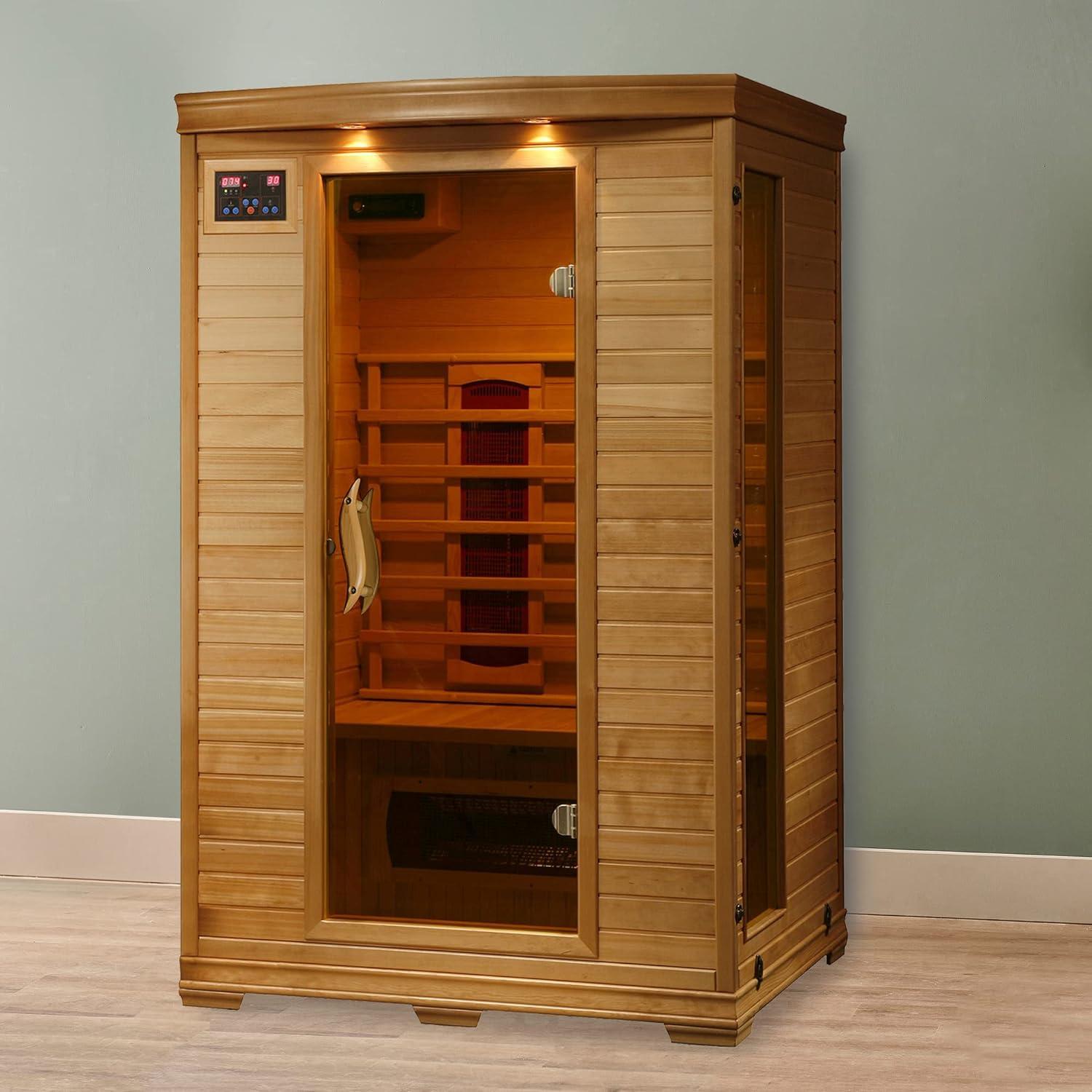 Deluxe 2-Person Hemlock Infrared Sauna with Ceramic Heaters