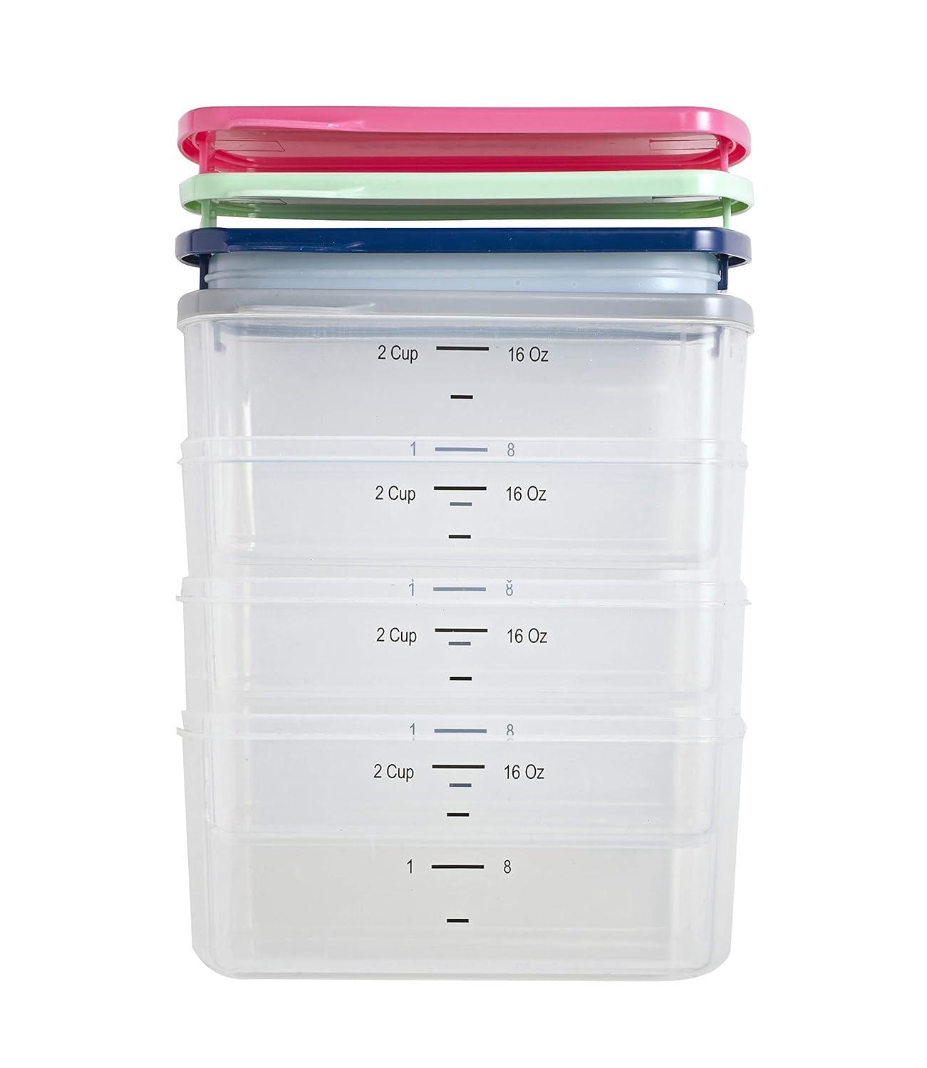 FIT & FRESH 225Hl Portion Control Containers With Lids, Snack Container - 2 Cup
