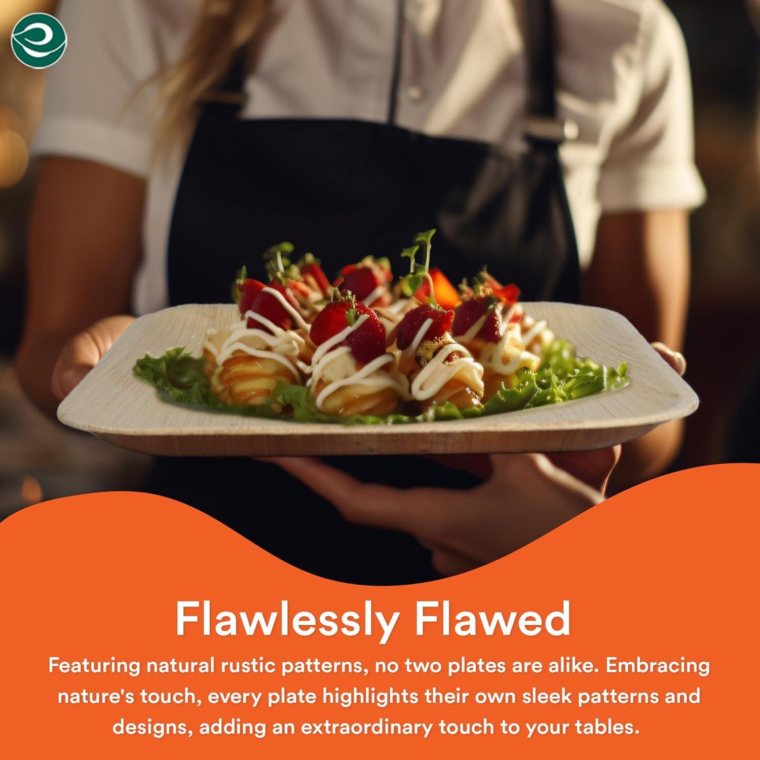 Ecosoul Home - Palm Leaf Plates 8 In Sqr - Case Of 8-20 Ct