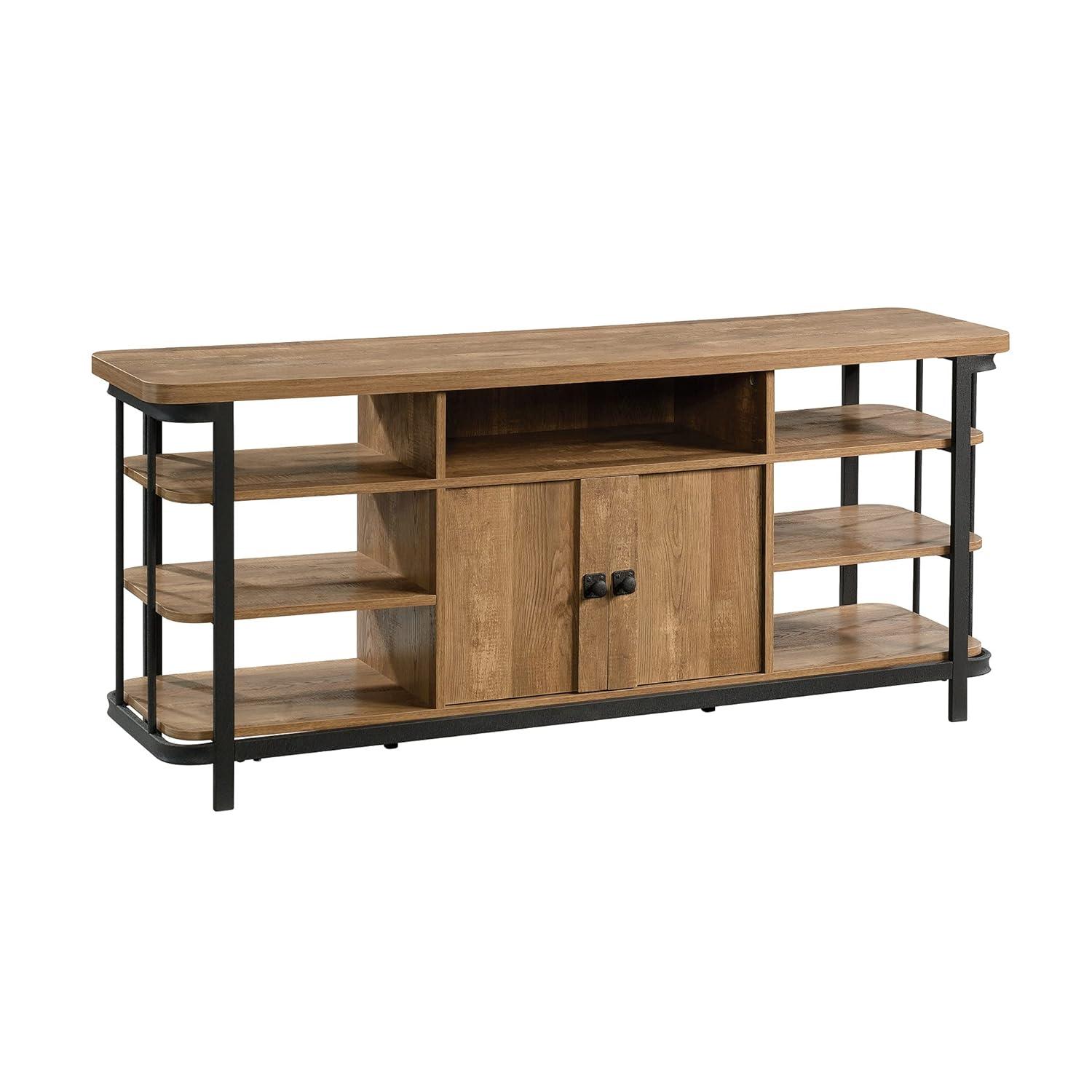 Sauder Station House TV Stand with Storage for TVs Up to 65", Etched Oak Finish