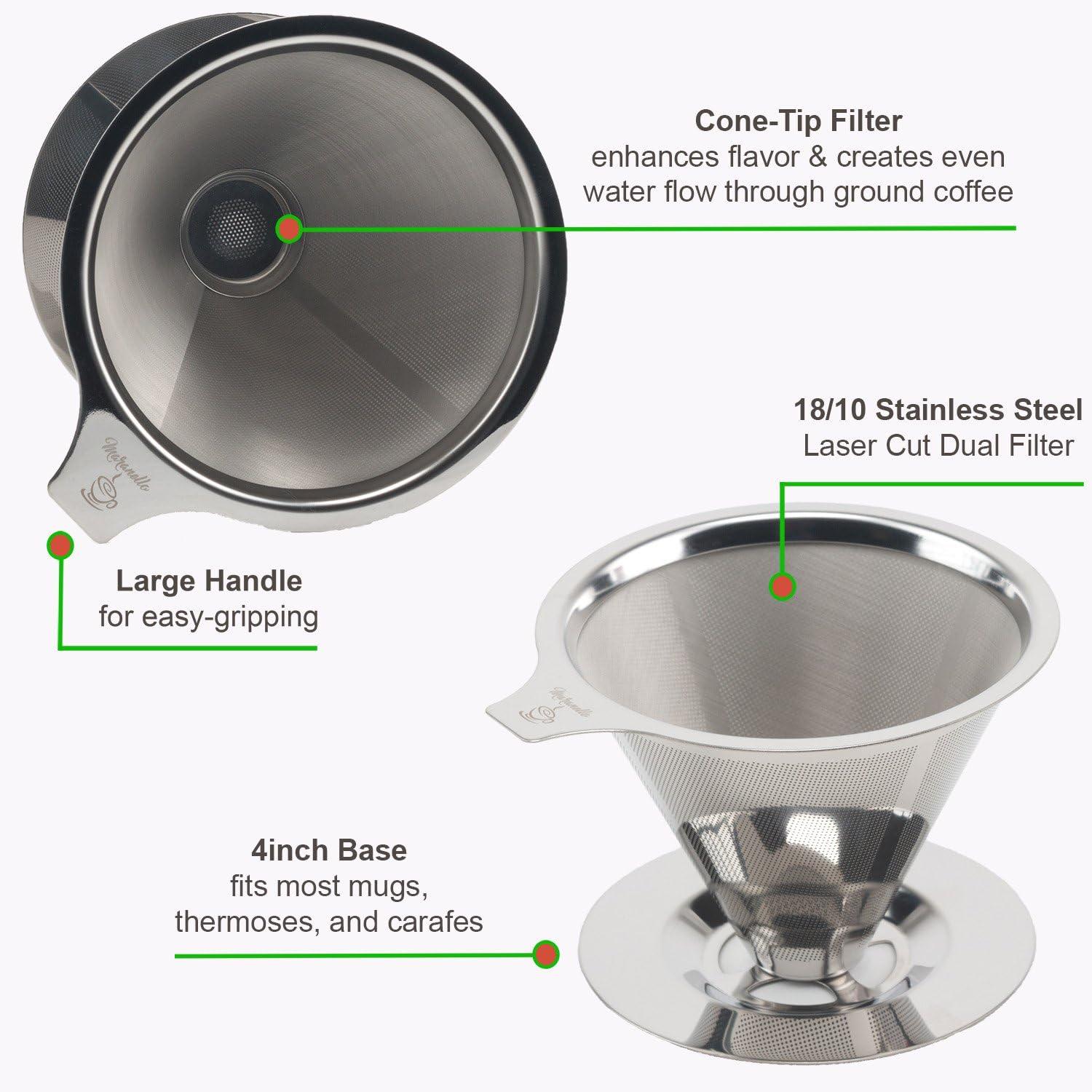 Stainless Steel Single Cup Pour Over Coffee Dripper