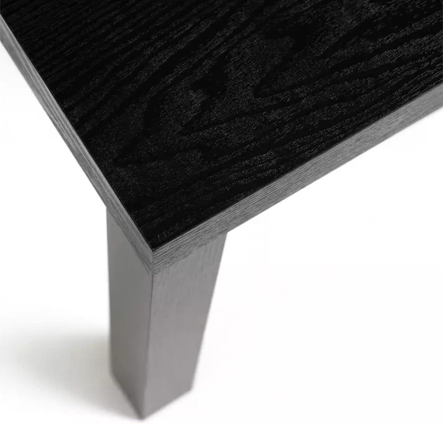 End Side Table with Classic Design, Bed Side Table, End Table, Light Weight Easy Assemble, Small Square Table for Office, Living Room, Black, 21 5/8" x 21 5/8" x 17 3/4"