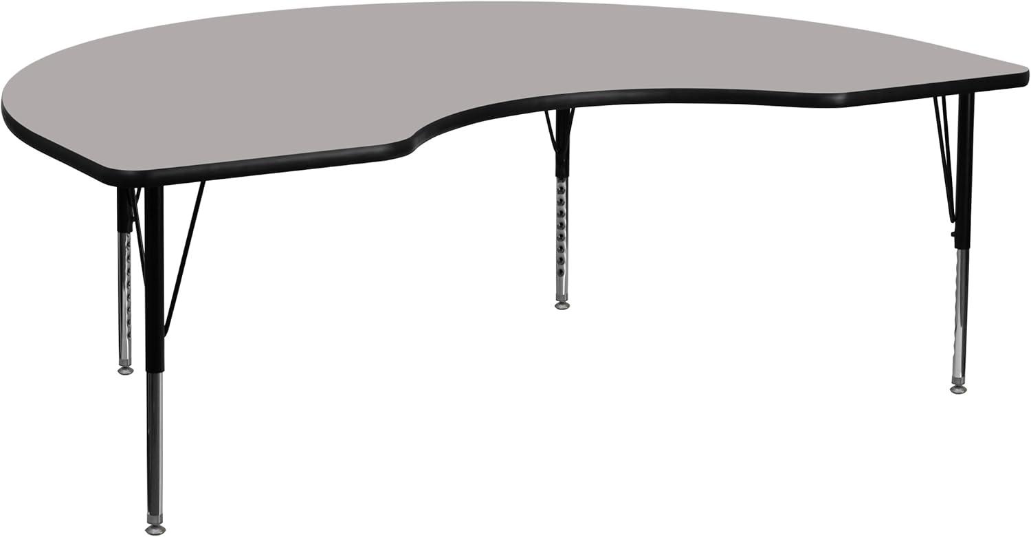 Goddard 48''W x 72''L Kidney HP Laminate Activity Table - Adjustable Legs