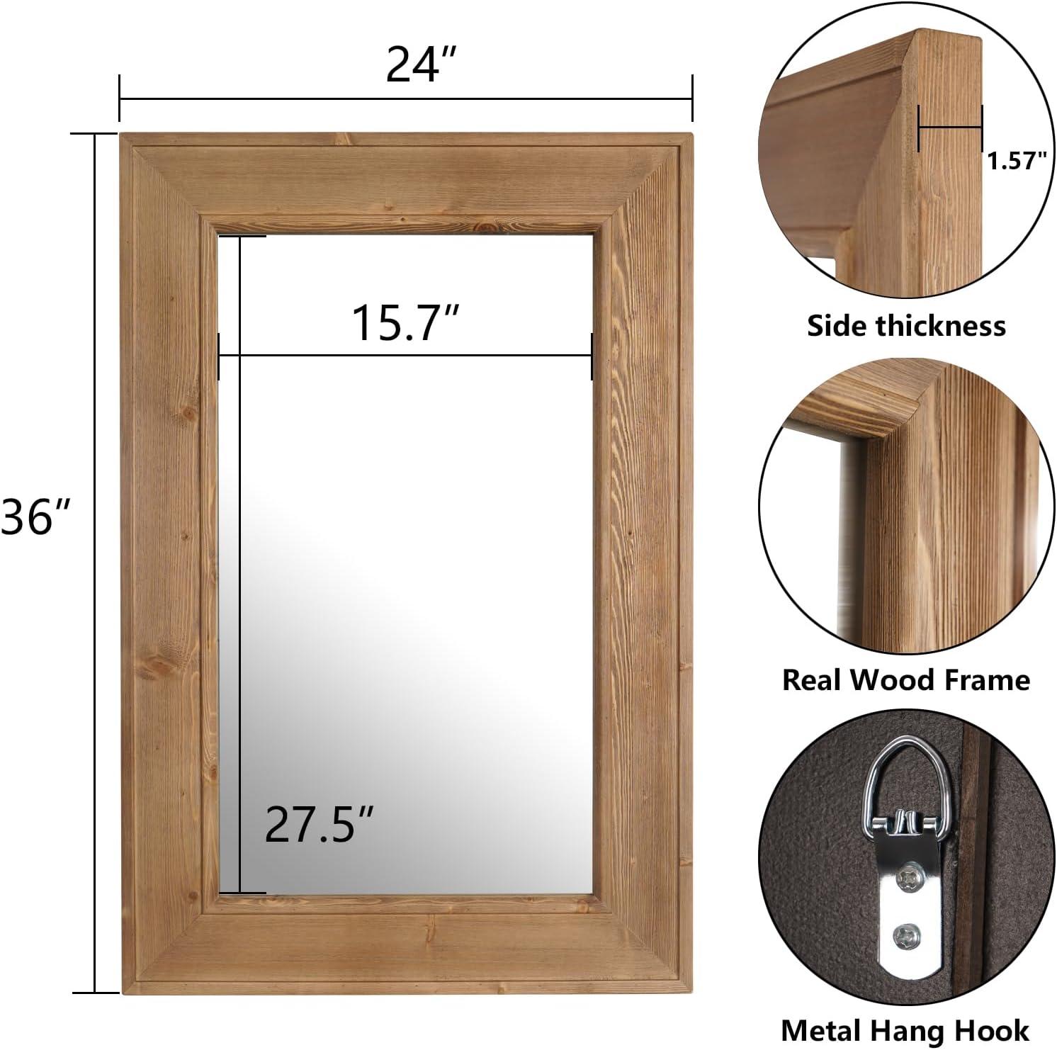 WallBeyond Natural Wash Wood Mirror