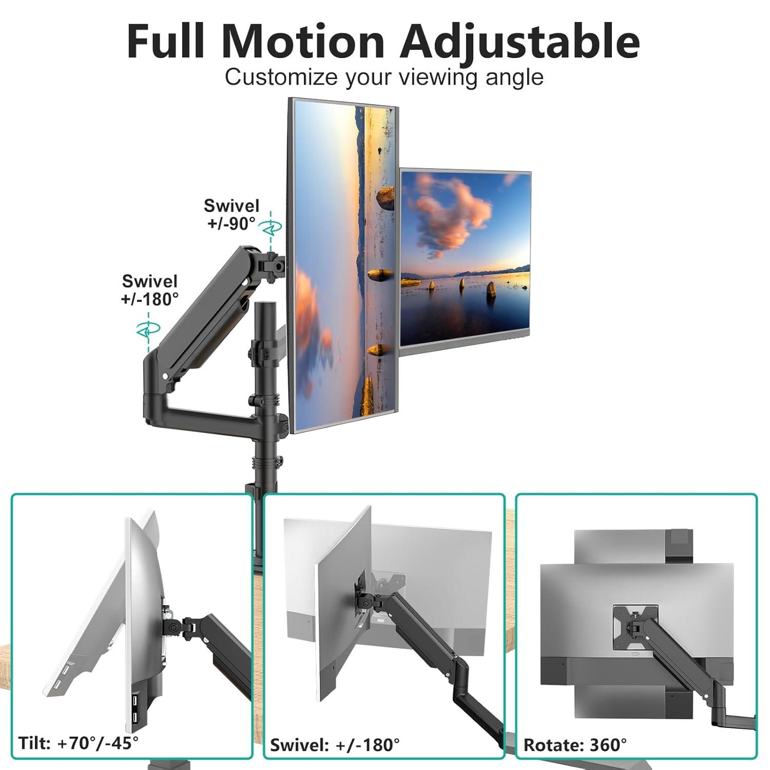WALI GSDM002 2 TV & Monitor Mount with Accessories Included