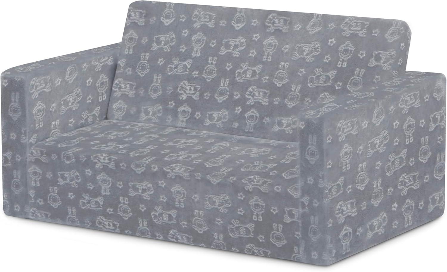 Serta Perfect Sleeper Extra Wide Comfy 2-in-1 Convertible Sofa to Lounger - Gray