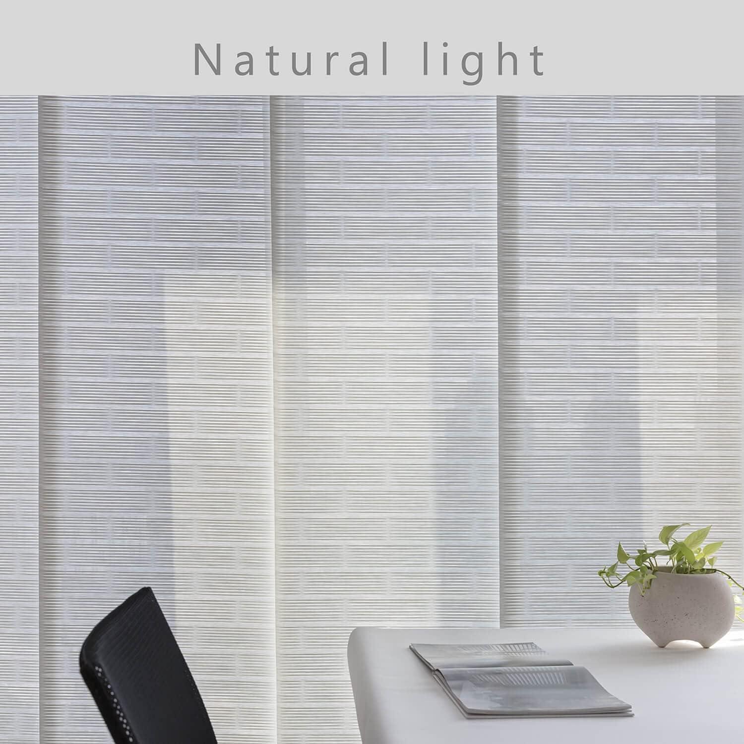 GoDear Design Adjustable Sliding Panel Track Blind 45.8"- 86" W x 96" H, Vertical Blinds, Semi-sheer, Leisure