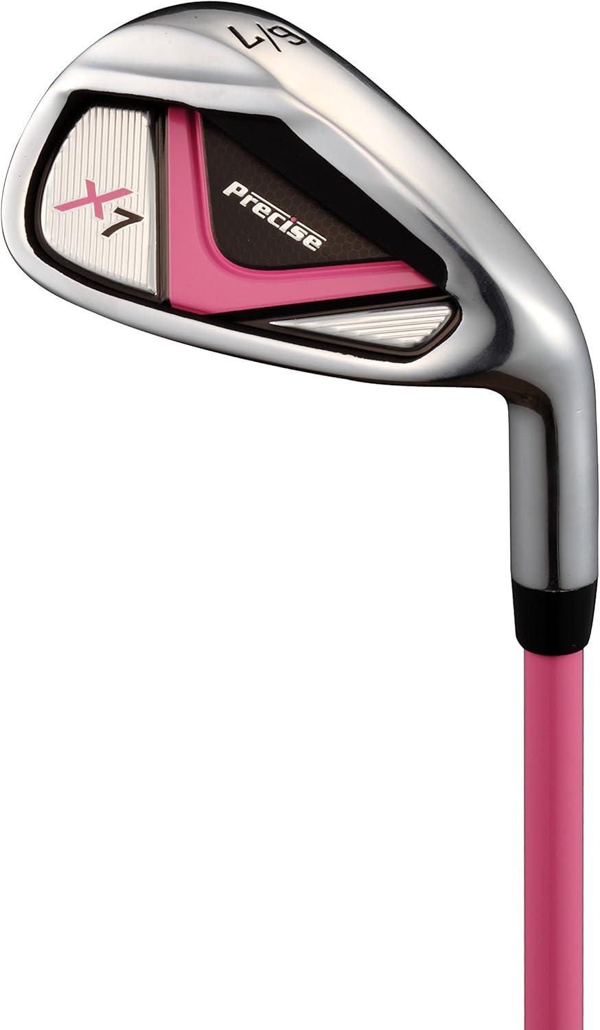 Precise X7 Junior Boys & Girls Complete Left Handed Golf Clubs Set for Children - Age 3-5, Pink Color