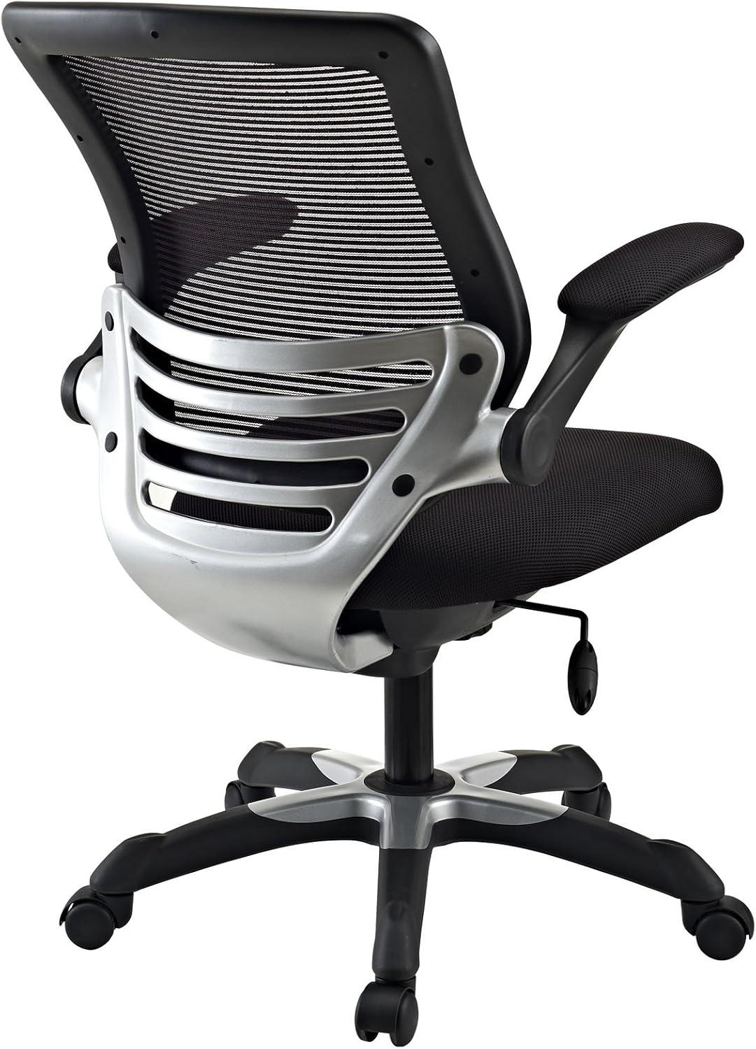 Edge Swivel Task Chair with Adjustable Mesh Fabric Arms, Black