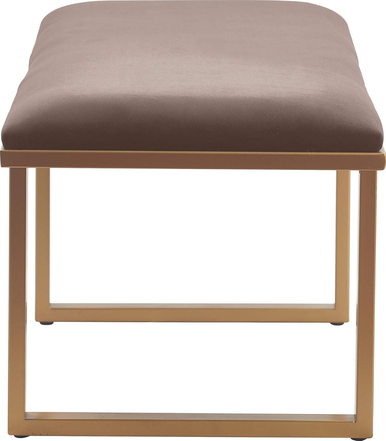 Elle Decor Remi Velvet Bedside Bench, Upholstered Ottoman, Easy Assembly