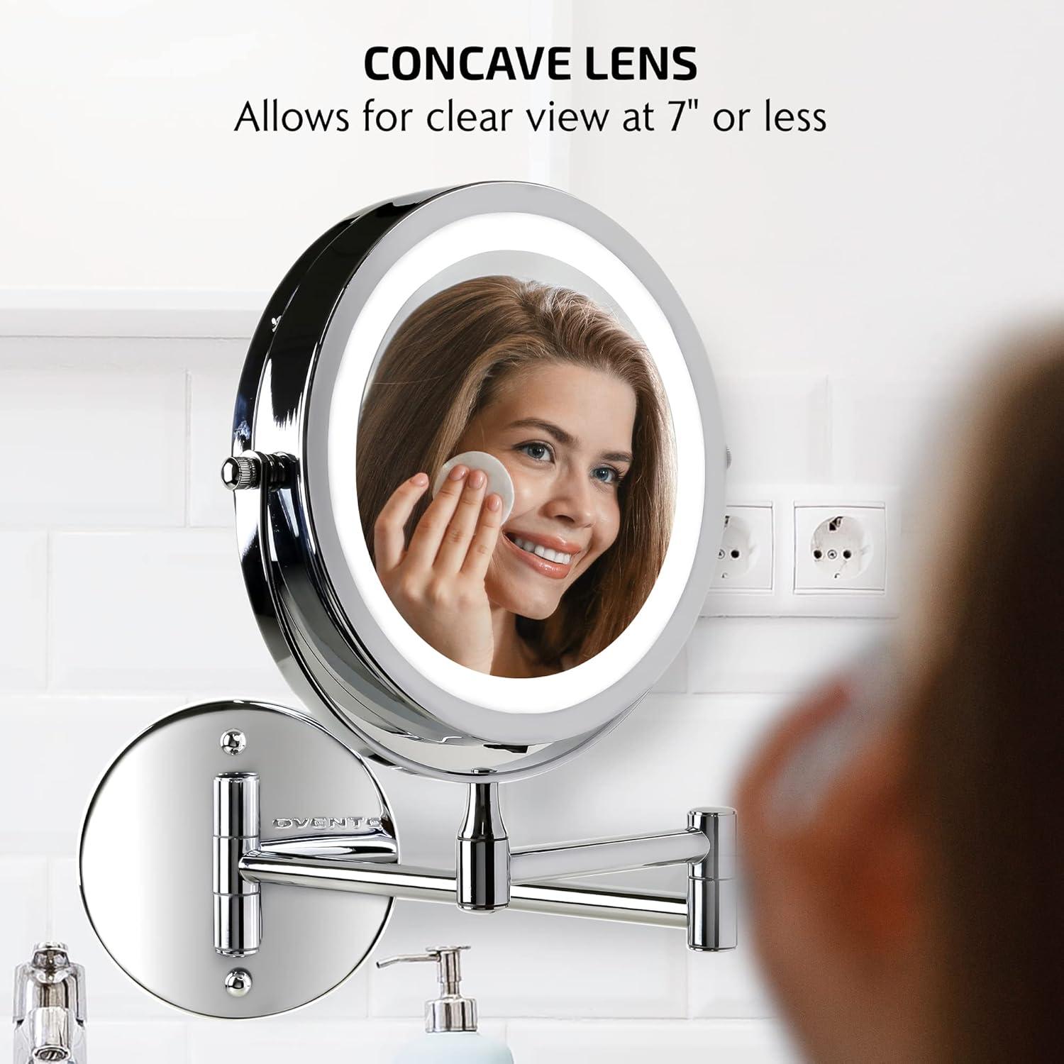 Ovente Concave LED Wall Mirror