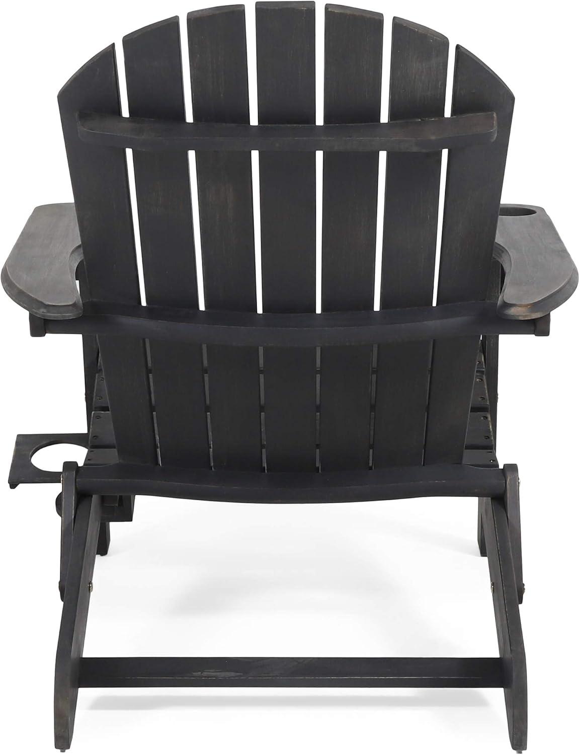 2pk Bellwood Outdoor Acacia Wood Folding Adirondack Chairs Dark Gray - Christopher Knight Home