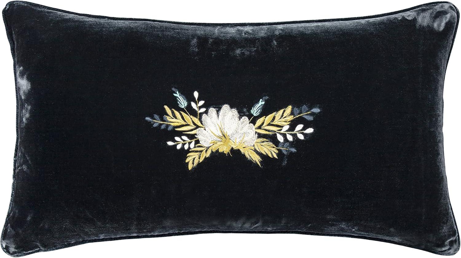 HiEnd Accents Stella Faux Silk Velvet Boot Stitch Romantic Western Decorative Pillow