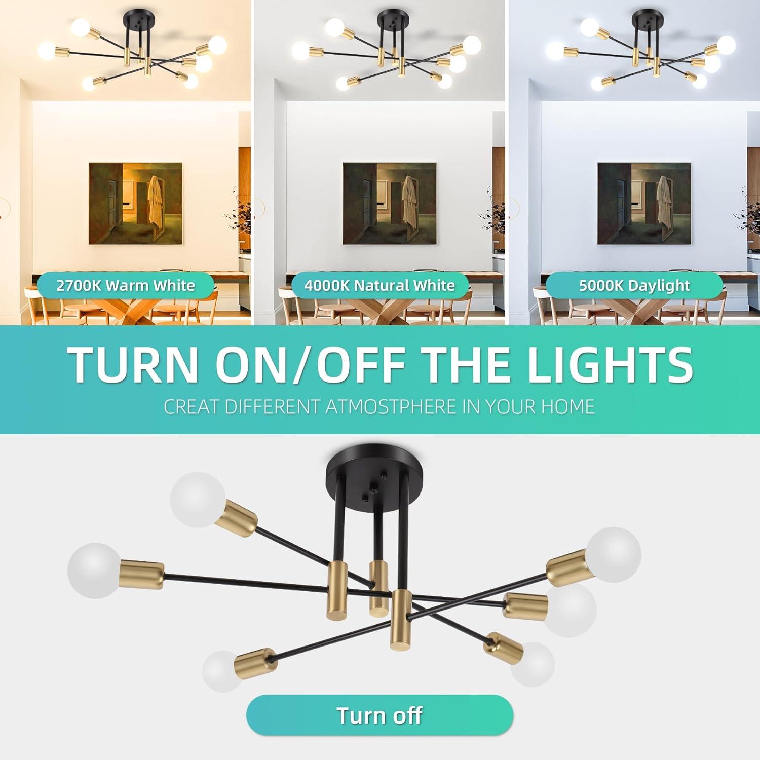 Cobina 6 - Light Dimmable Sputnik Sphere Chandelier