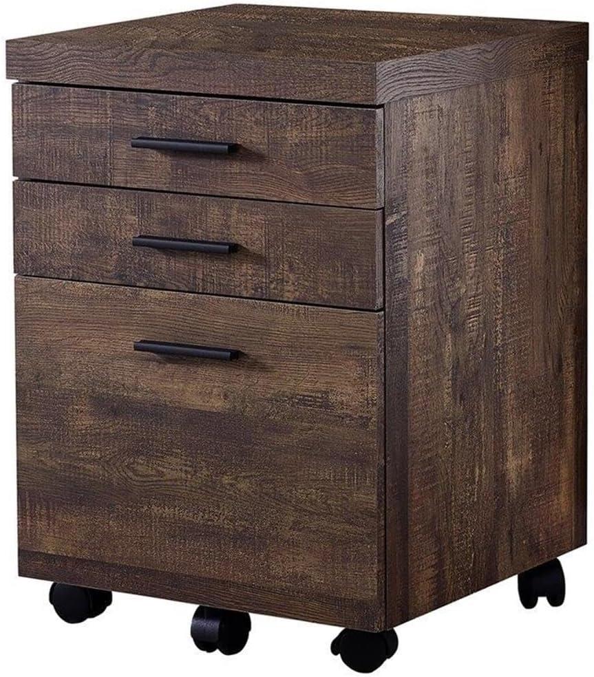 Millwood Pines File Cabinet, Rolling Mobile, Storage Drawers, Printer Stand, Office, Work, Brown Laminate, Contemporary, Modern