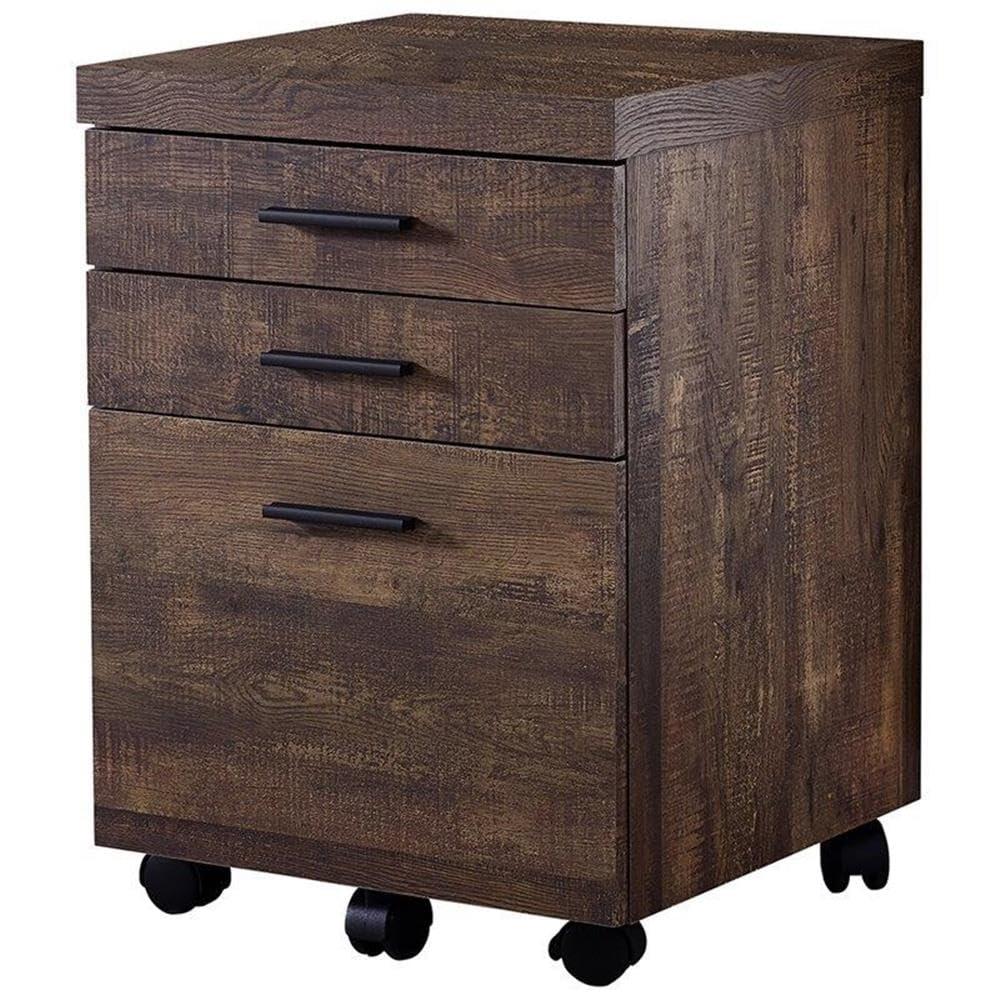 Millwood Pines File Cabinet, Rolling Mobile, Storage Drawers, Printer Stand, Office, Work, Brown Laminate, Contemporary, Modern