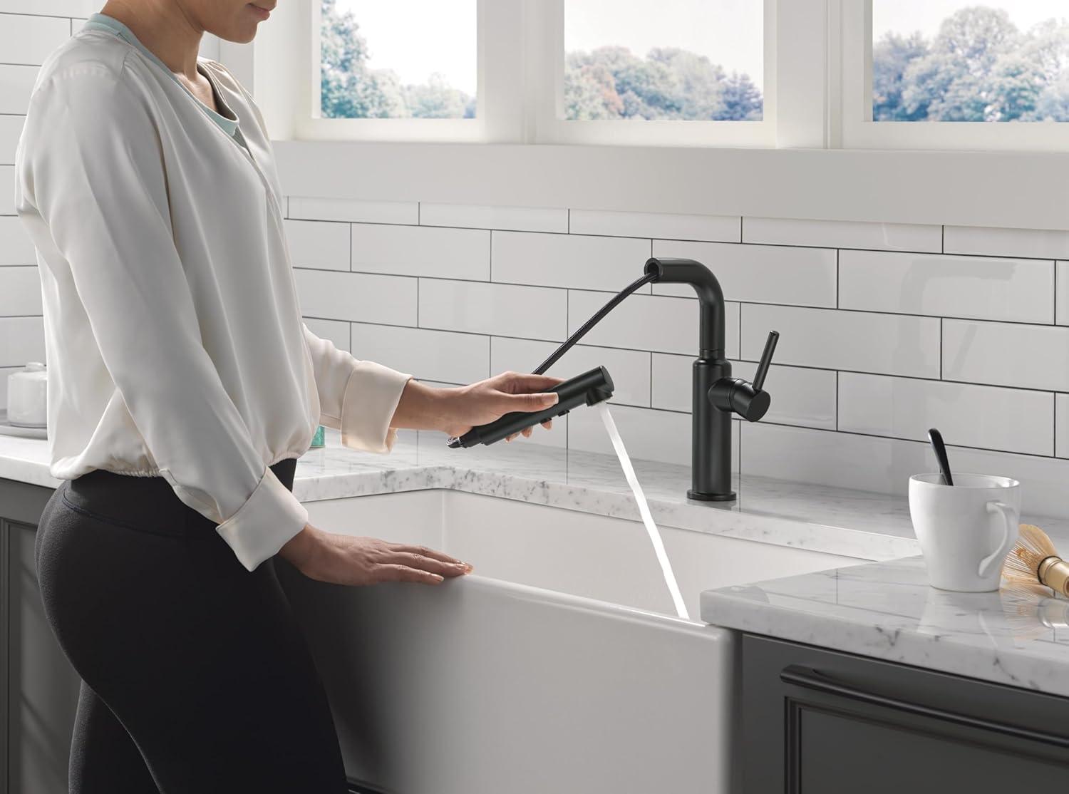 Daneri Matte Black Pull-Out Kitchen Faucet with Magnetic Docking