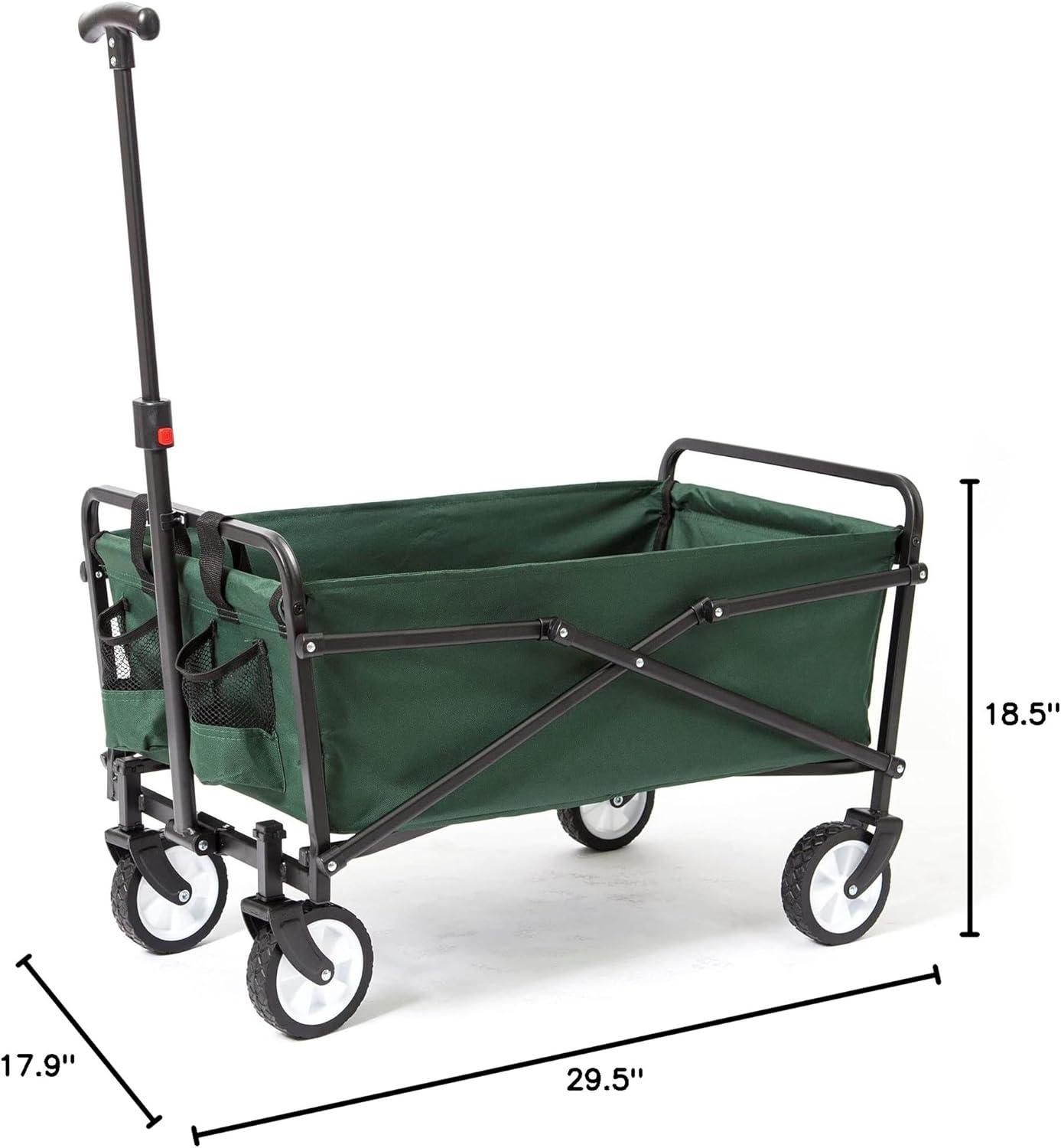 Seina Green Heavy Duty Folding Outdoor Utility Cart with Steel Frame