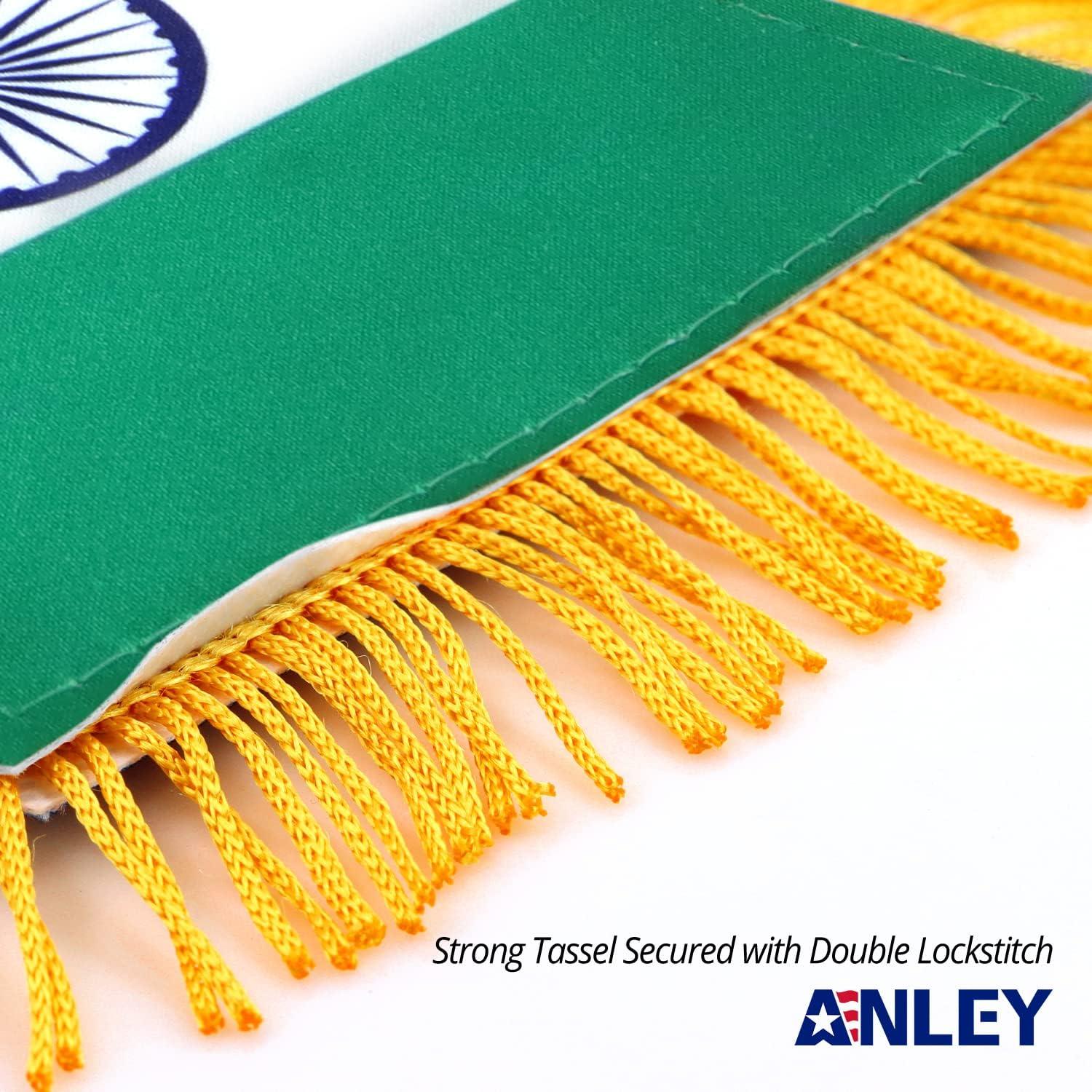 Anley 4 x 6 Inch India Fringy Window Hanging Flag - Indian Hanging Flag