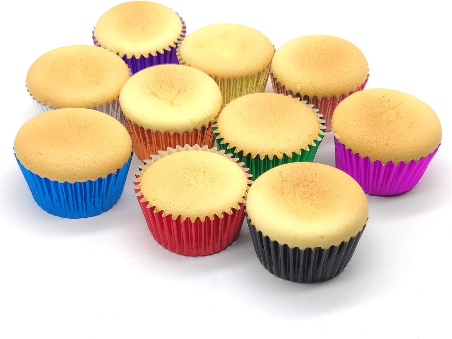 Mombake Standard Foil Silver Cupcake Liners Muffin Baking Cups for Party and More, 100-Count