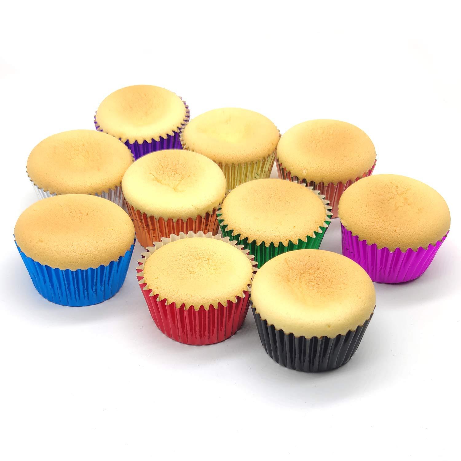 Mombake Standard Foil Silver Cupcake Liners Muffin Baking Cups for Party and More, 100-Count