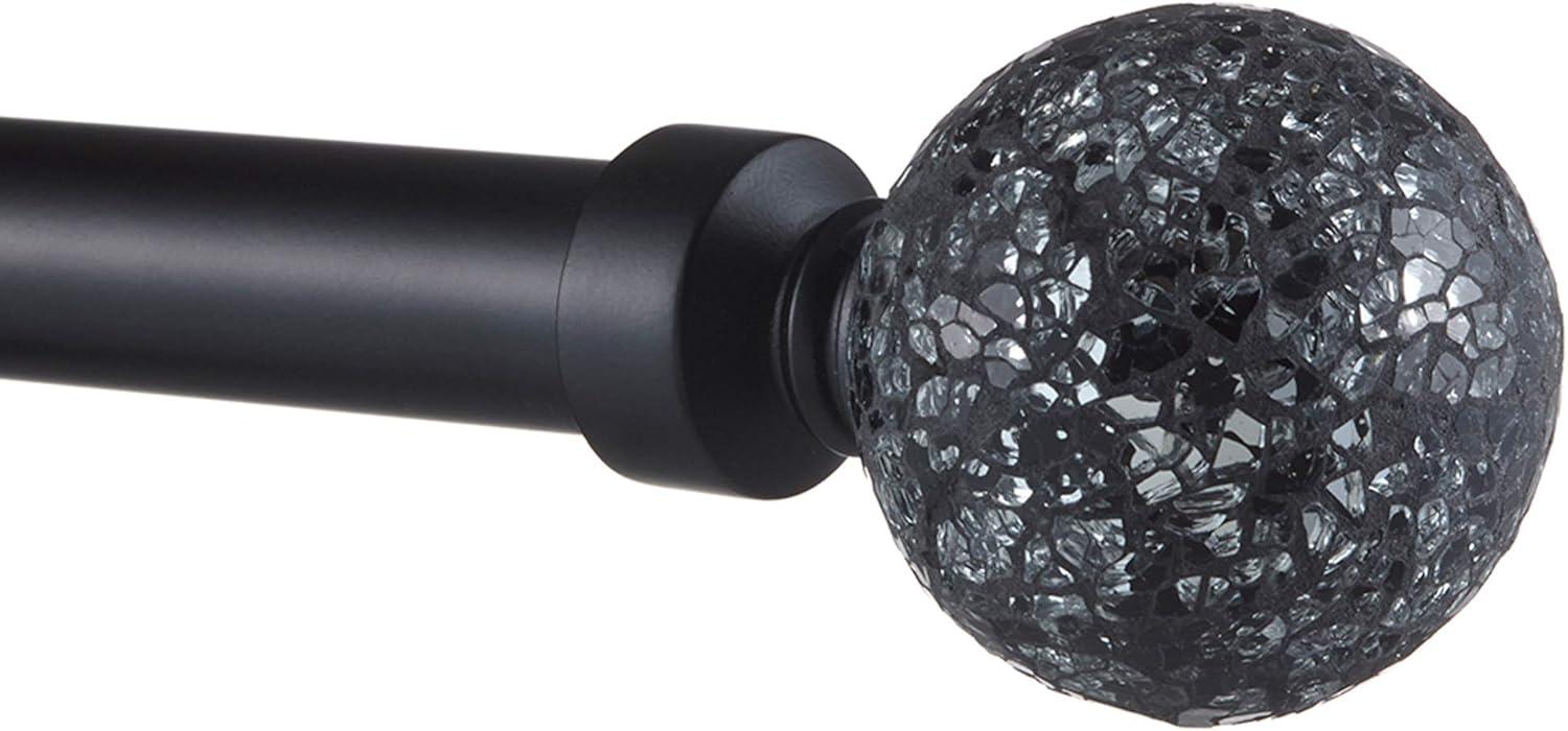 Exclusive Home Black Pearl Mosaic Curtain Rod - Matte Black